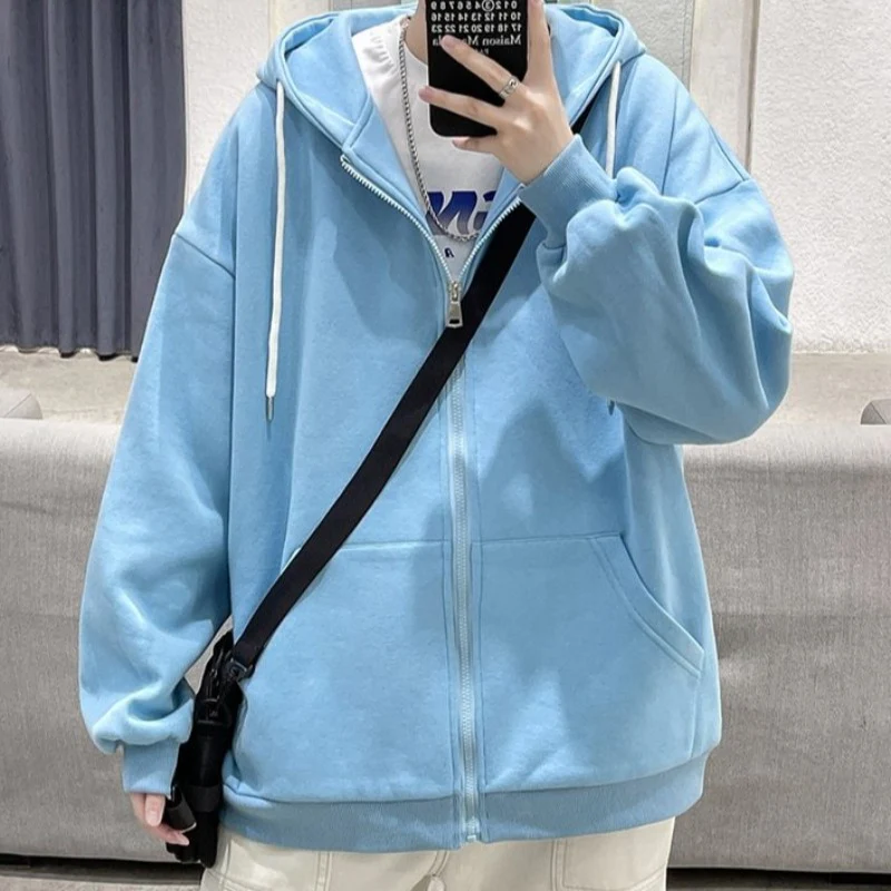 Oversized Lightweight Zip-Up Hoodie - Image 19
