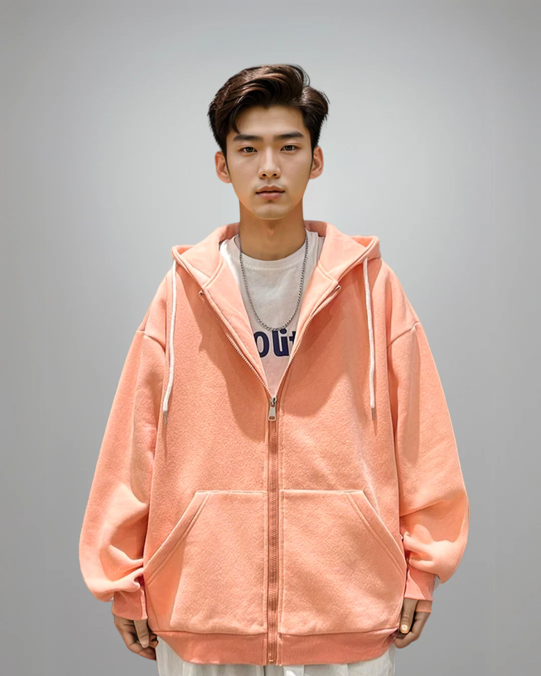Oversized Lightweight Zip-Up Hoodie - Image 22