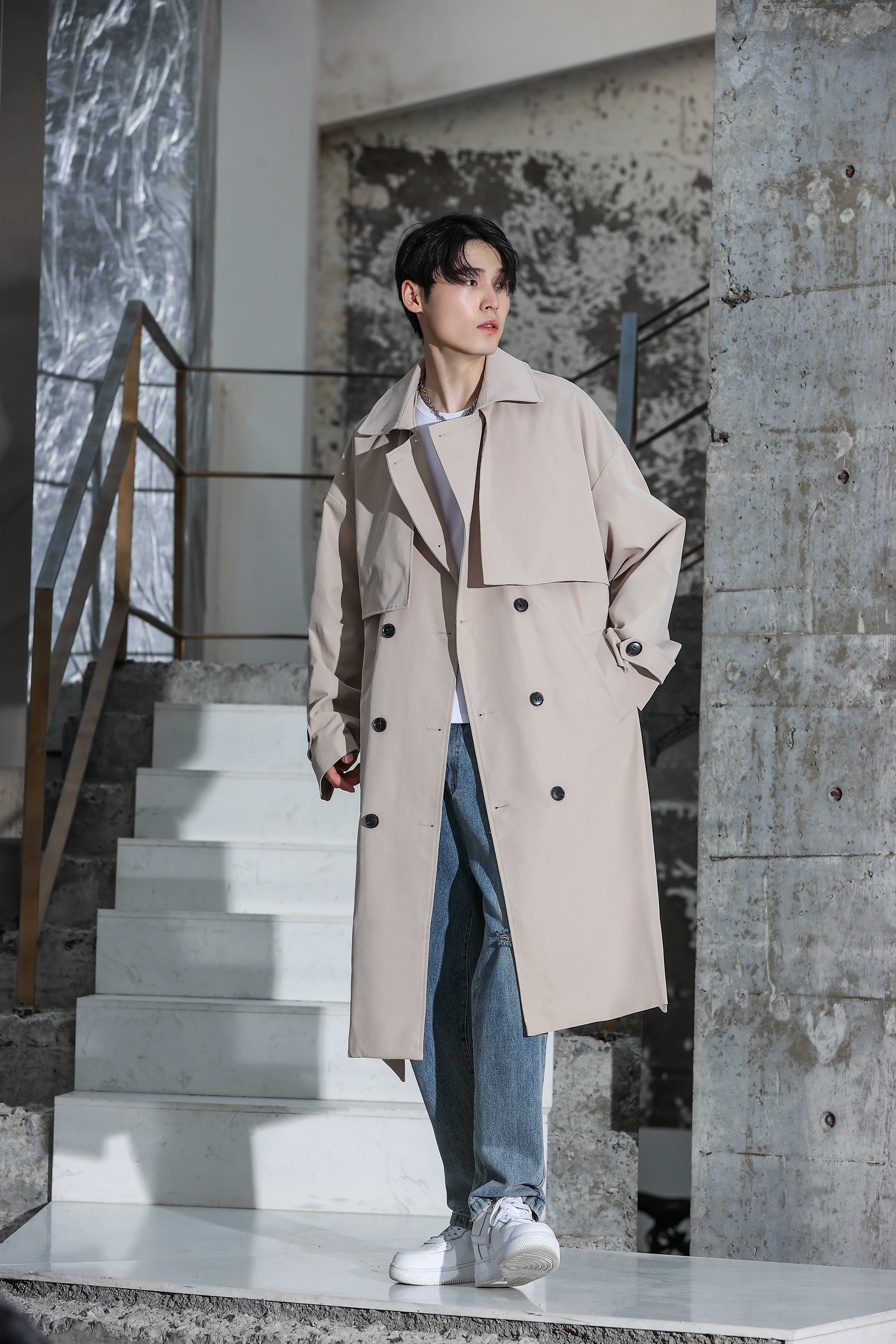 Oversized Long Trench Coat - Image 11