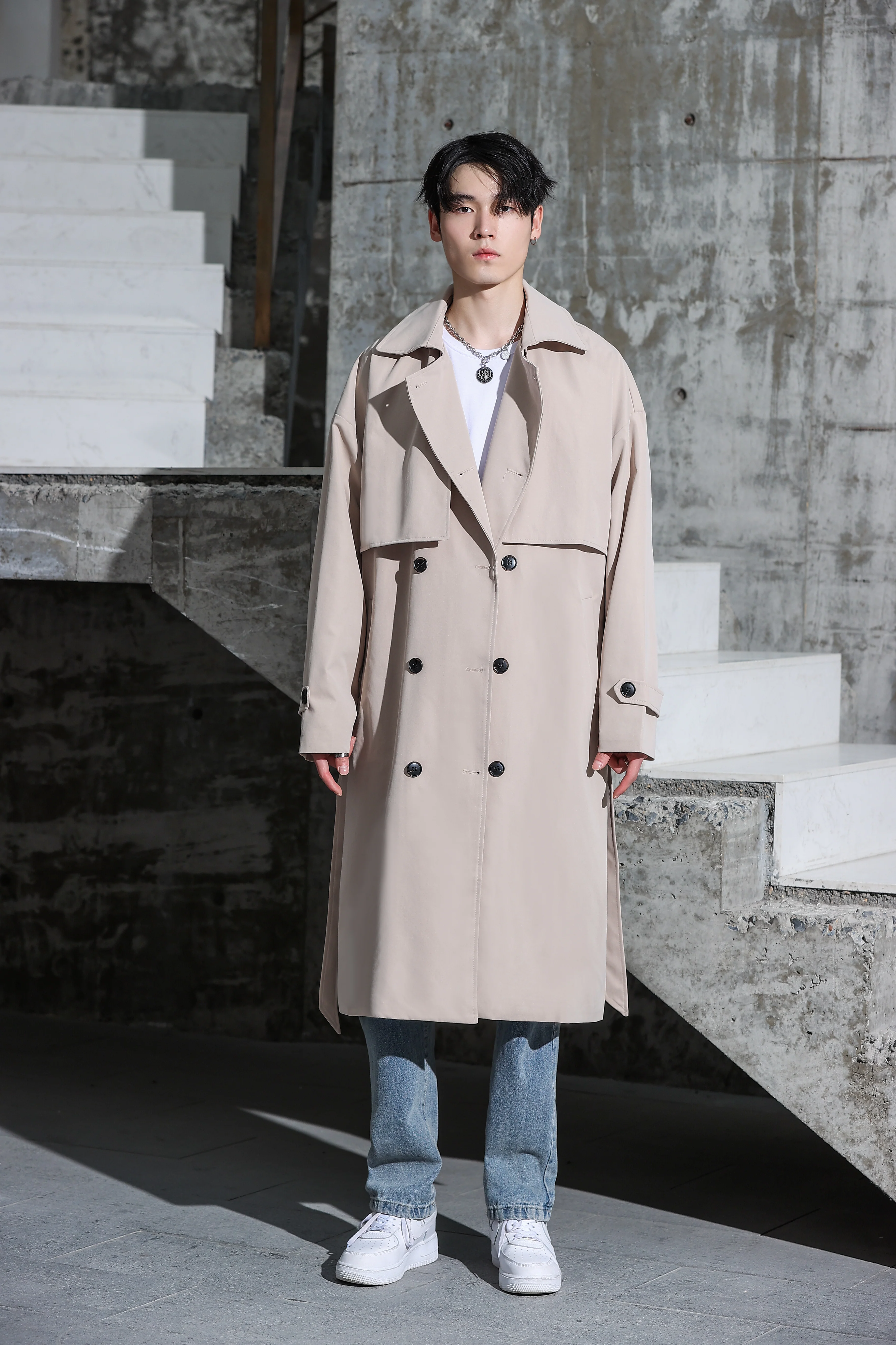 Oversized Long Trench Coat - Image 15