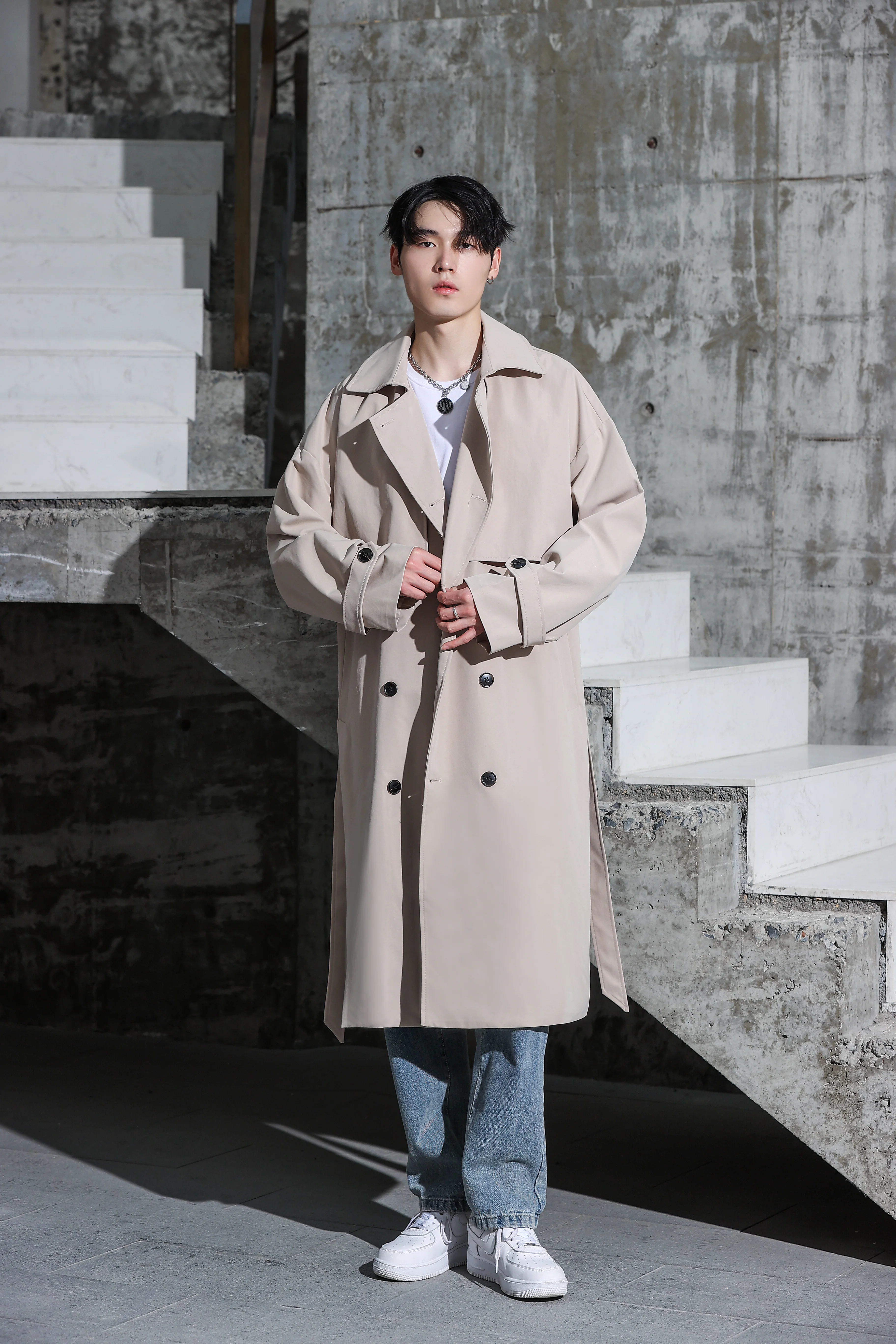 Oversized Long Trench Coat - Image 18