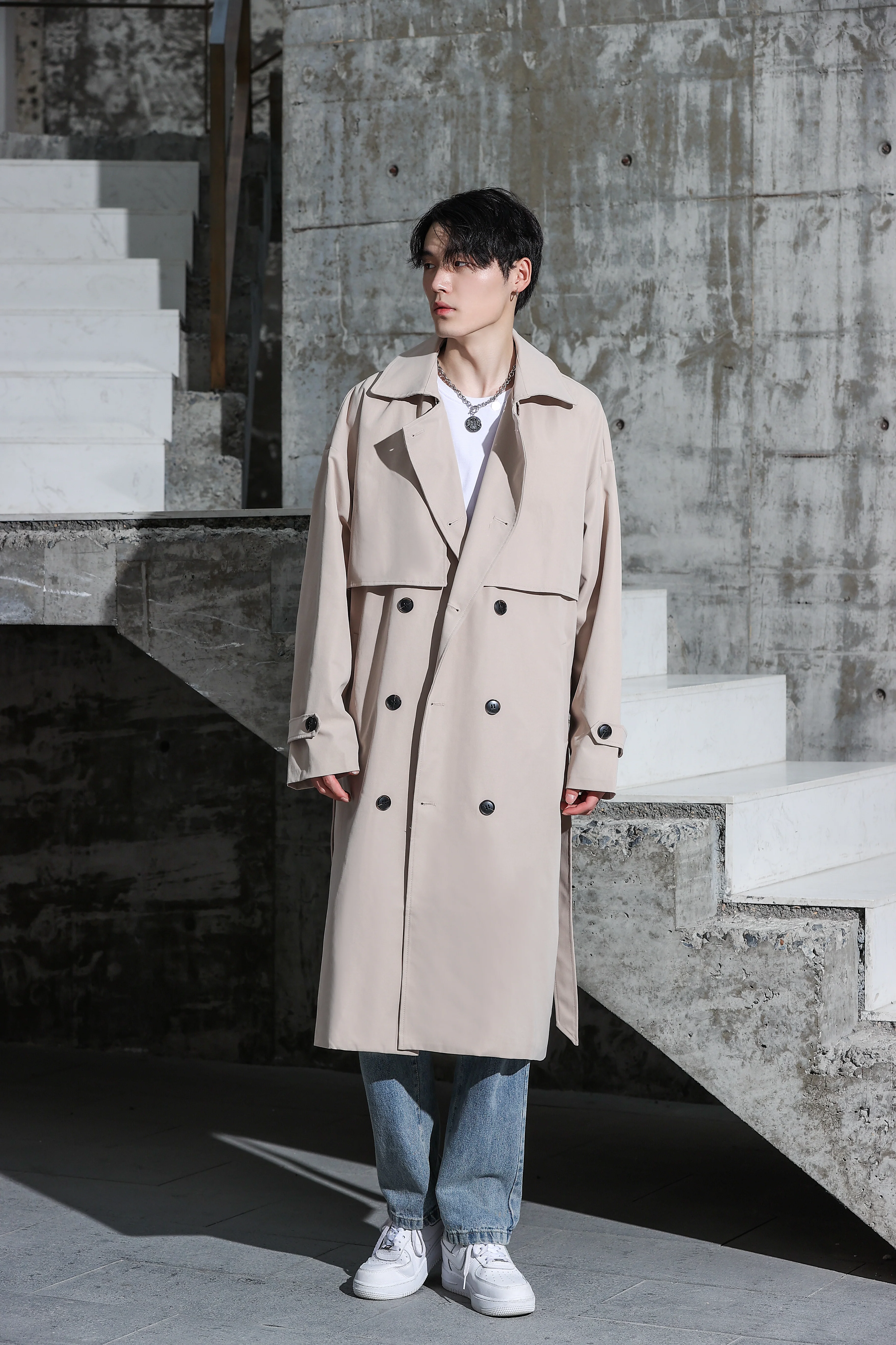 Oversized Long Trench Coat - Image 19
