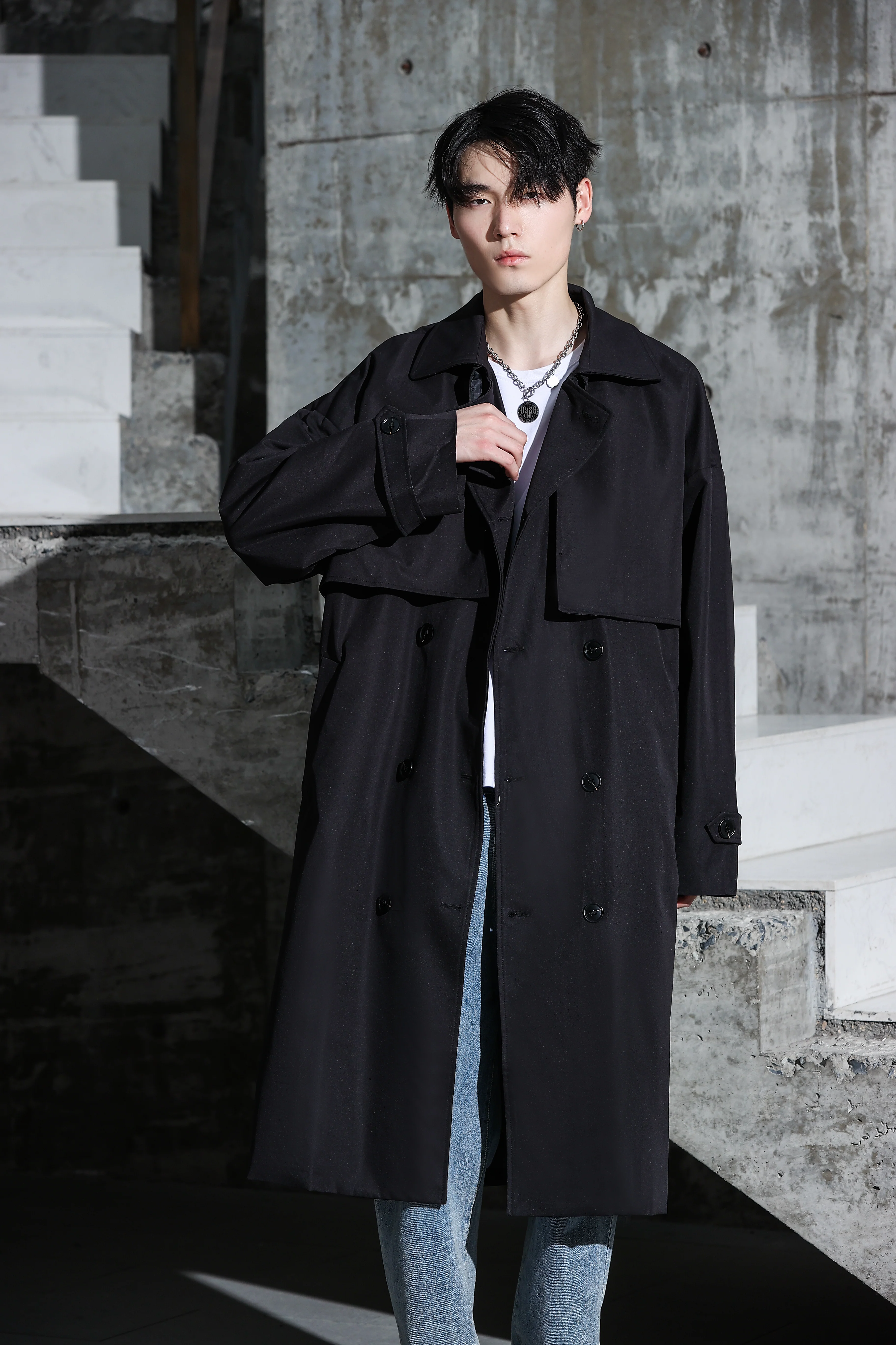Oversized Long Trench Coat - Image 21