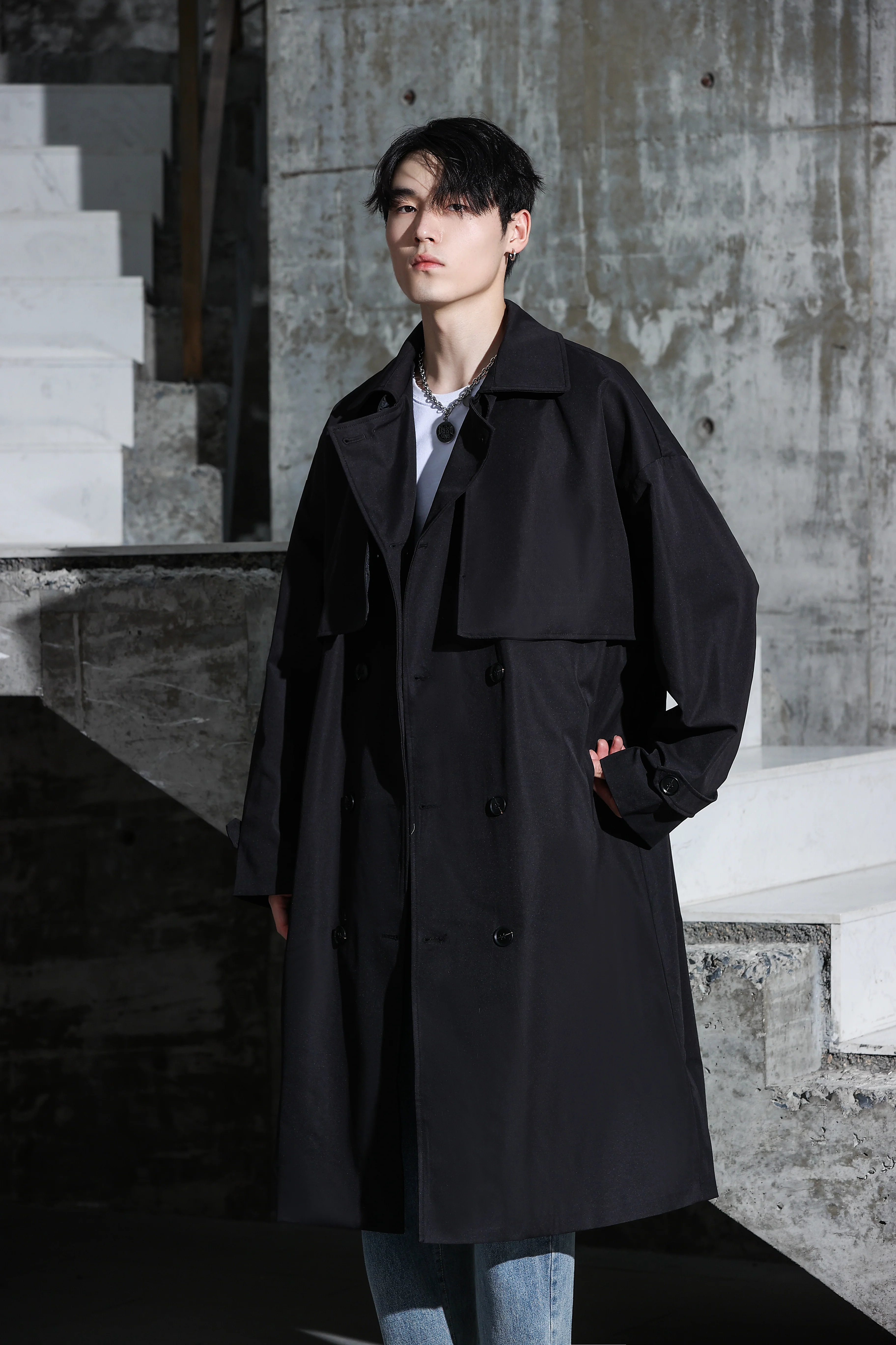 Oversized Long Trench Coat - Image 23