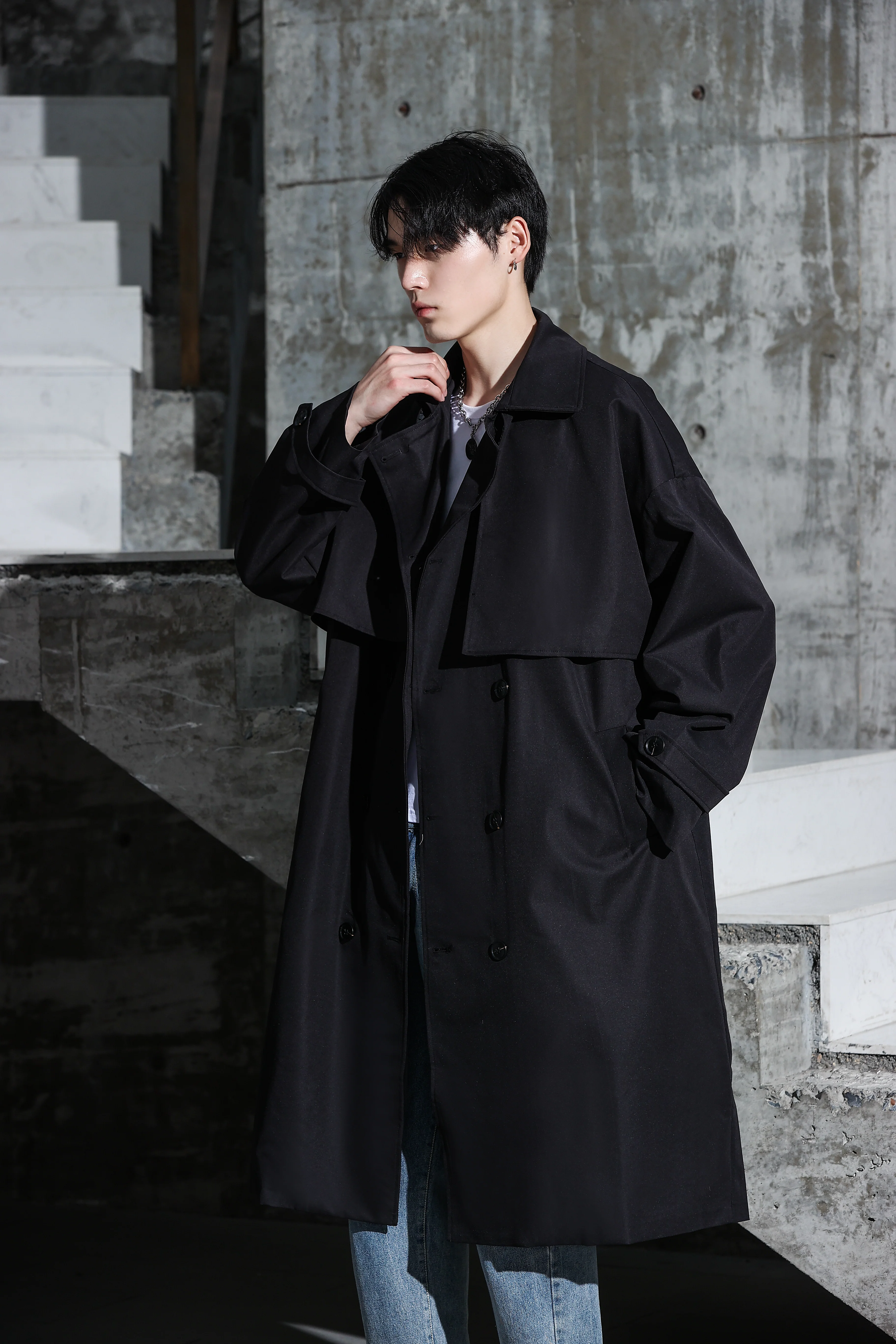 Oversized Long Trench Coat - Image 26