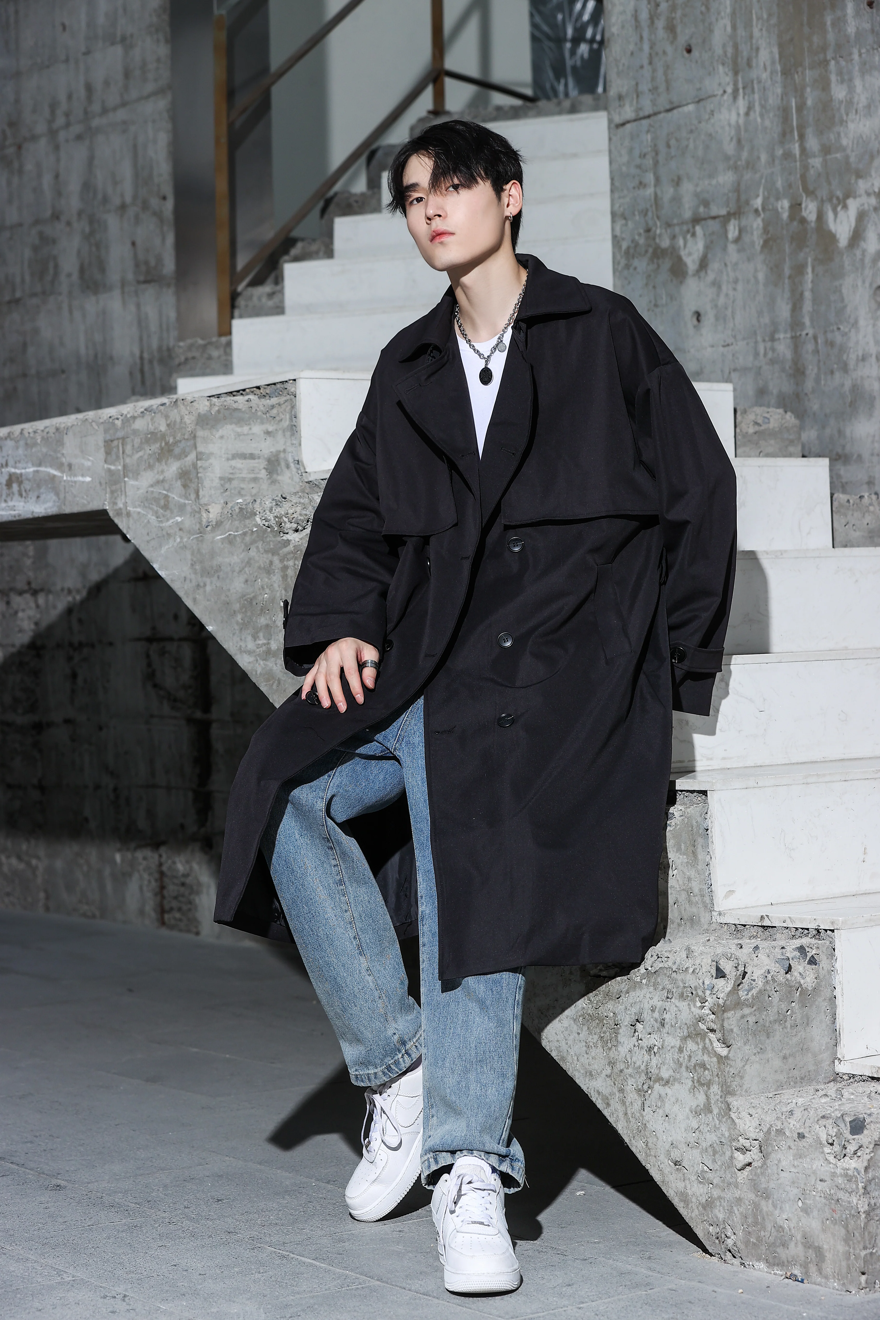 Oversized Long Trench Coat - Image 27