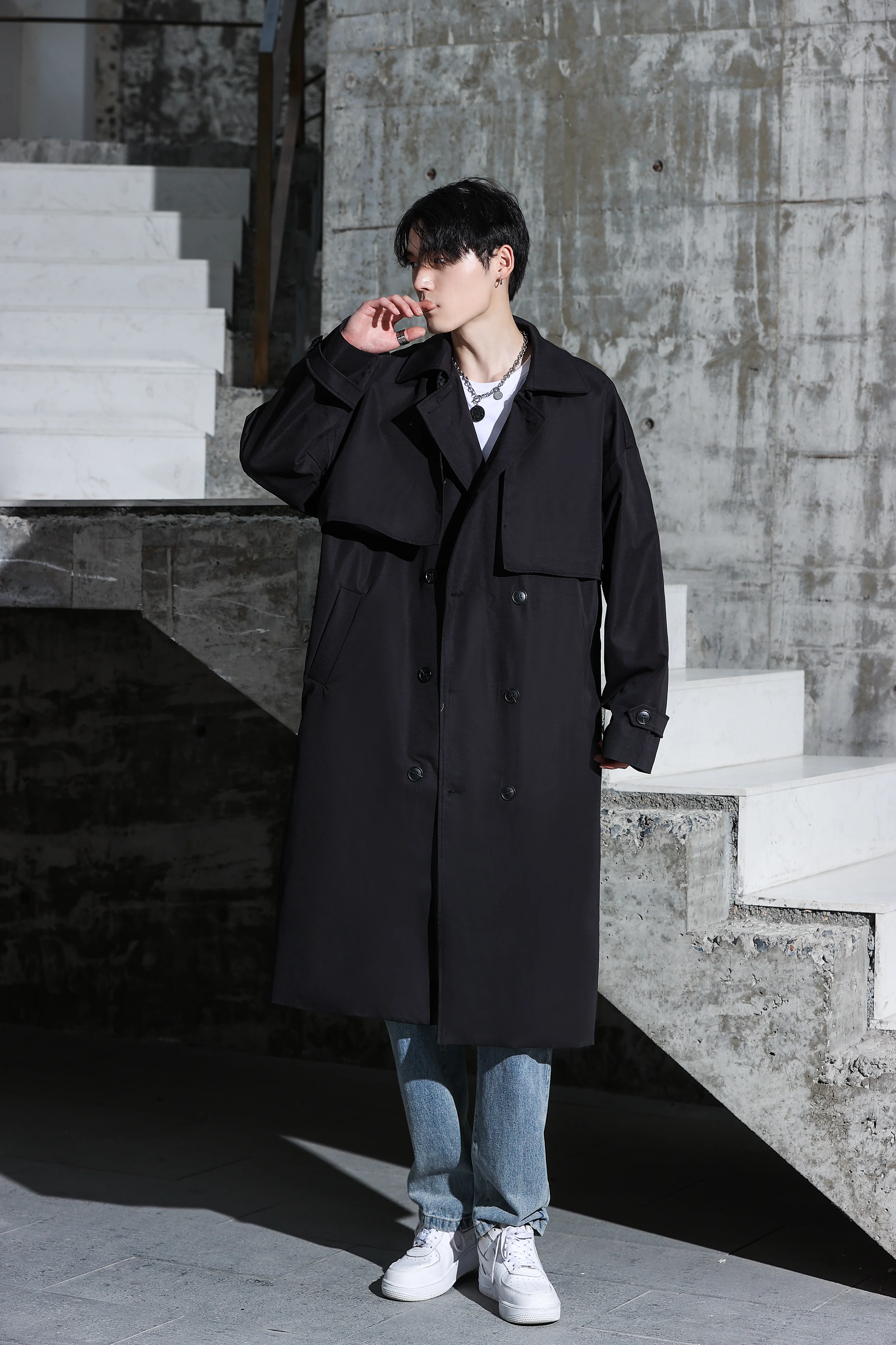 Oversized Long Trench Coat - Image 29