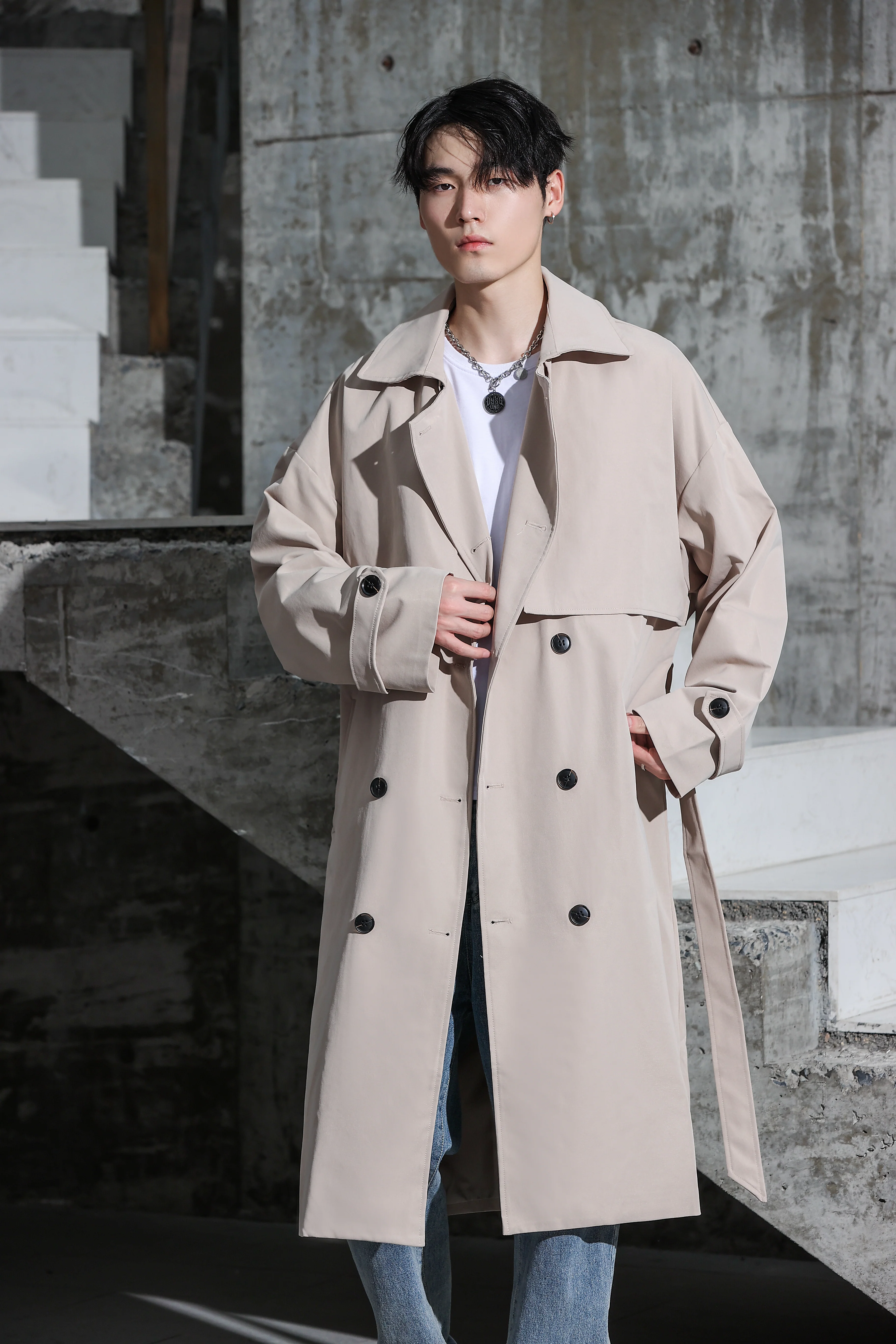 Oversized Long Trench Coat - Image 3