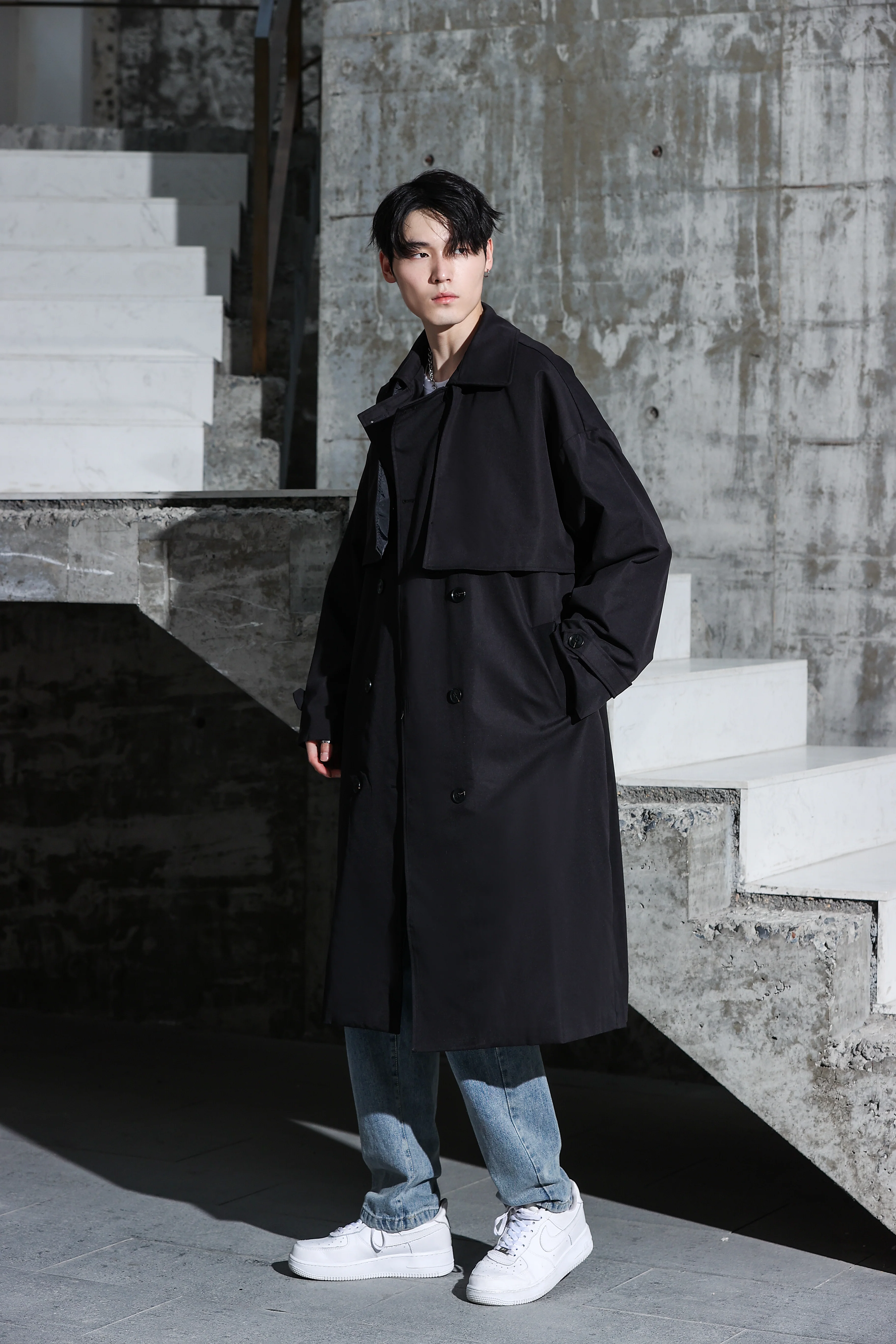 Oversized Long Trench Coat - Image 30