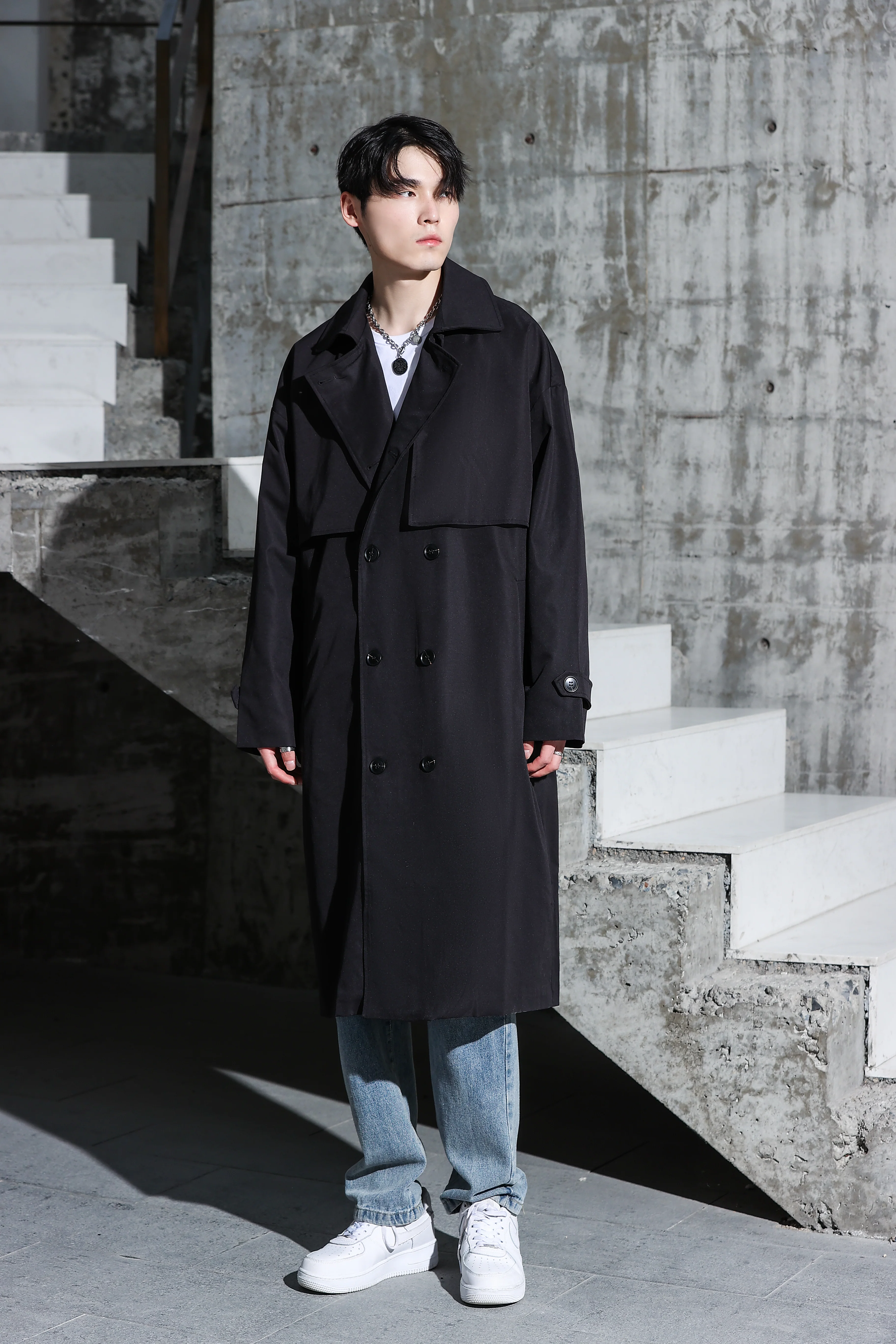 Oversized Long Trench Coat - Image 33