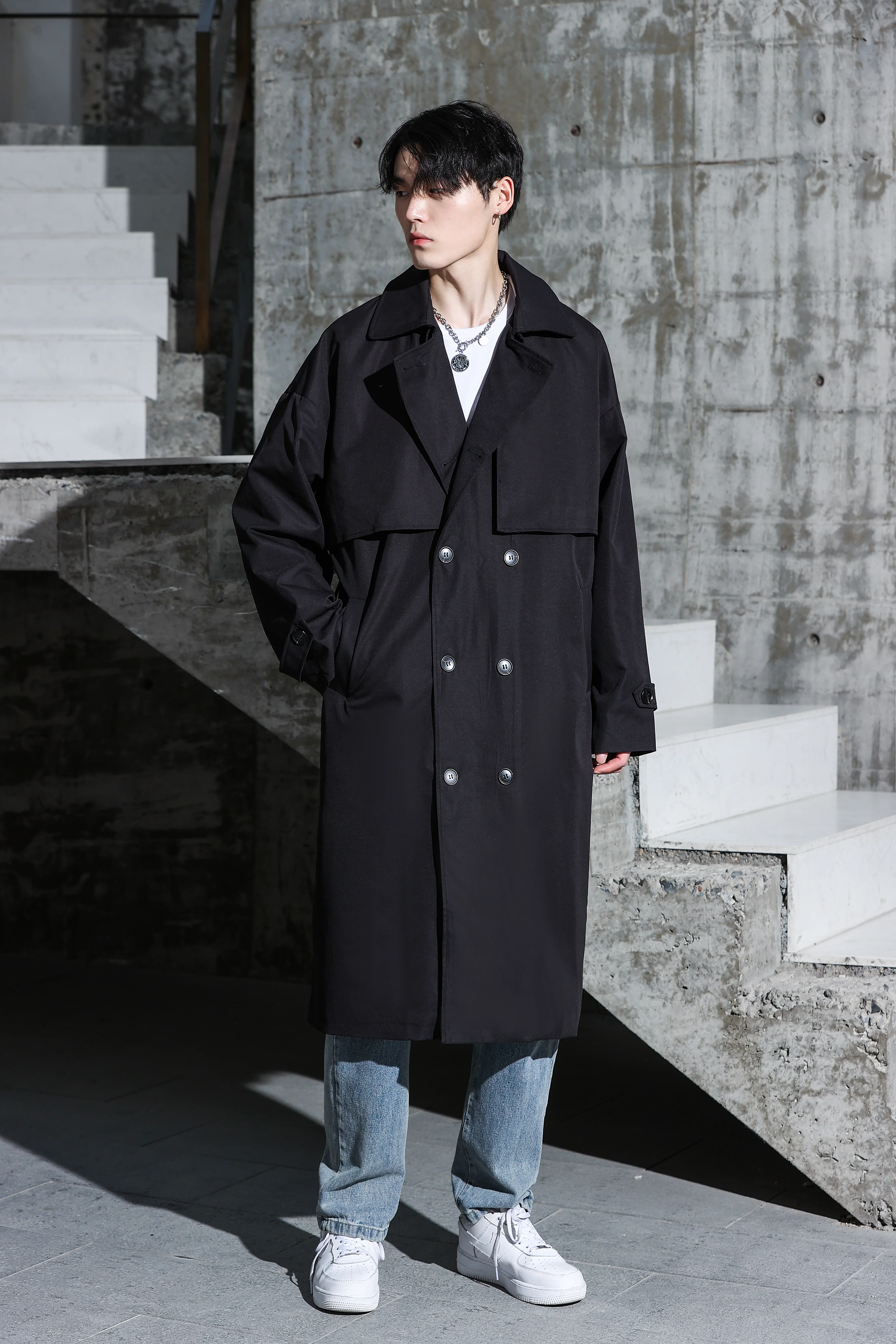 Oversized Long Trench Coat - Image 34