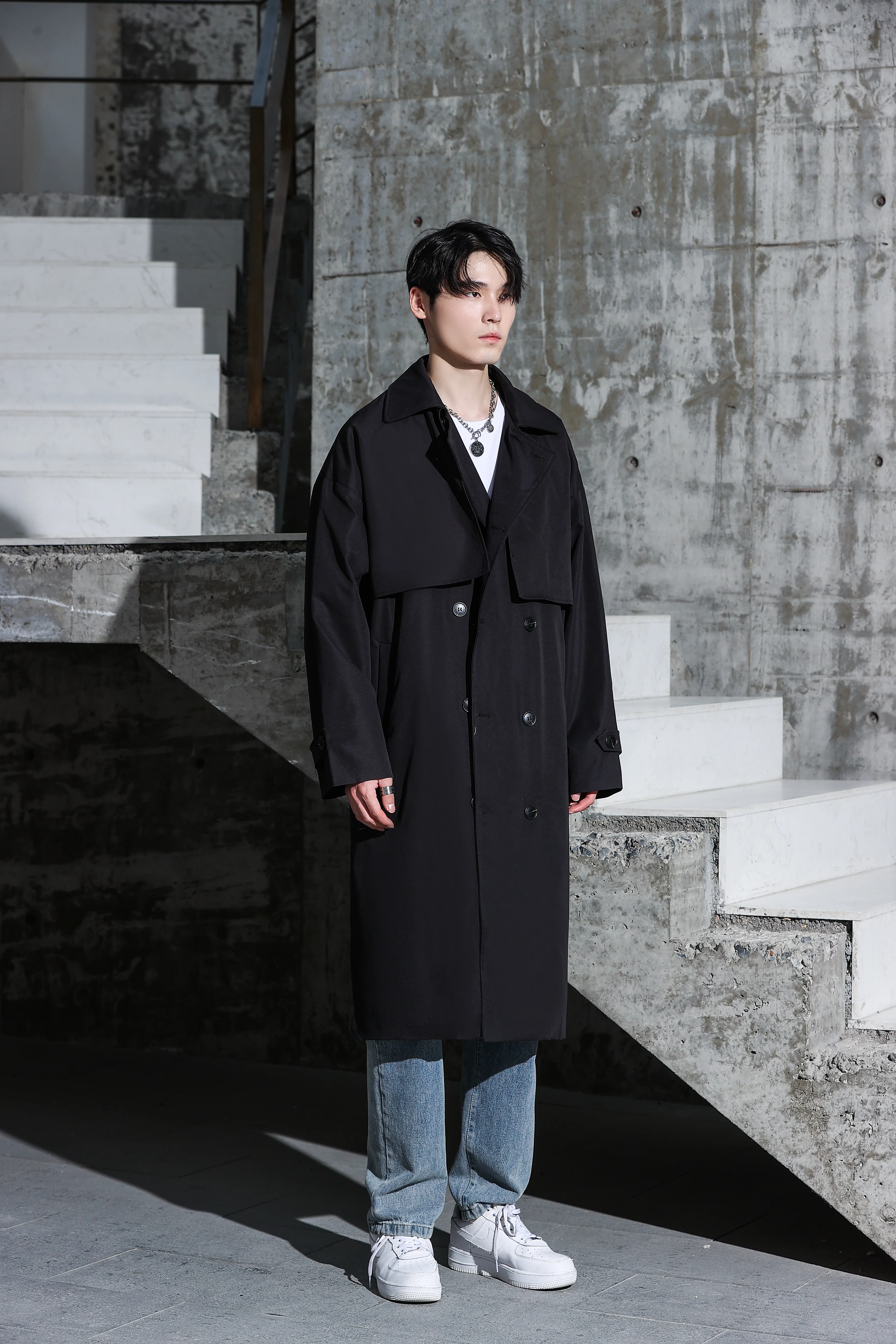 Oversized Long Trench Coat - Image 36