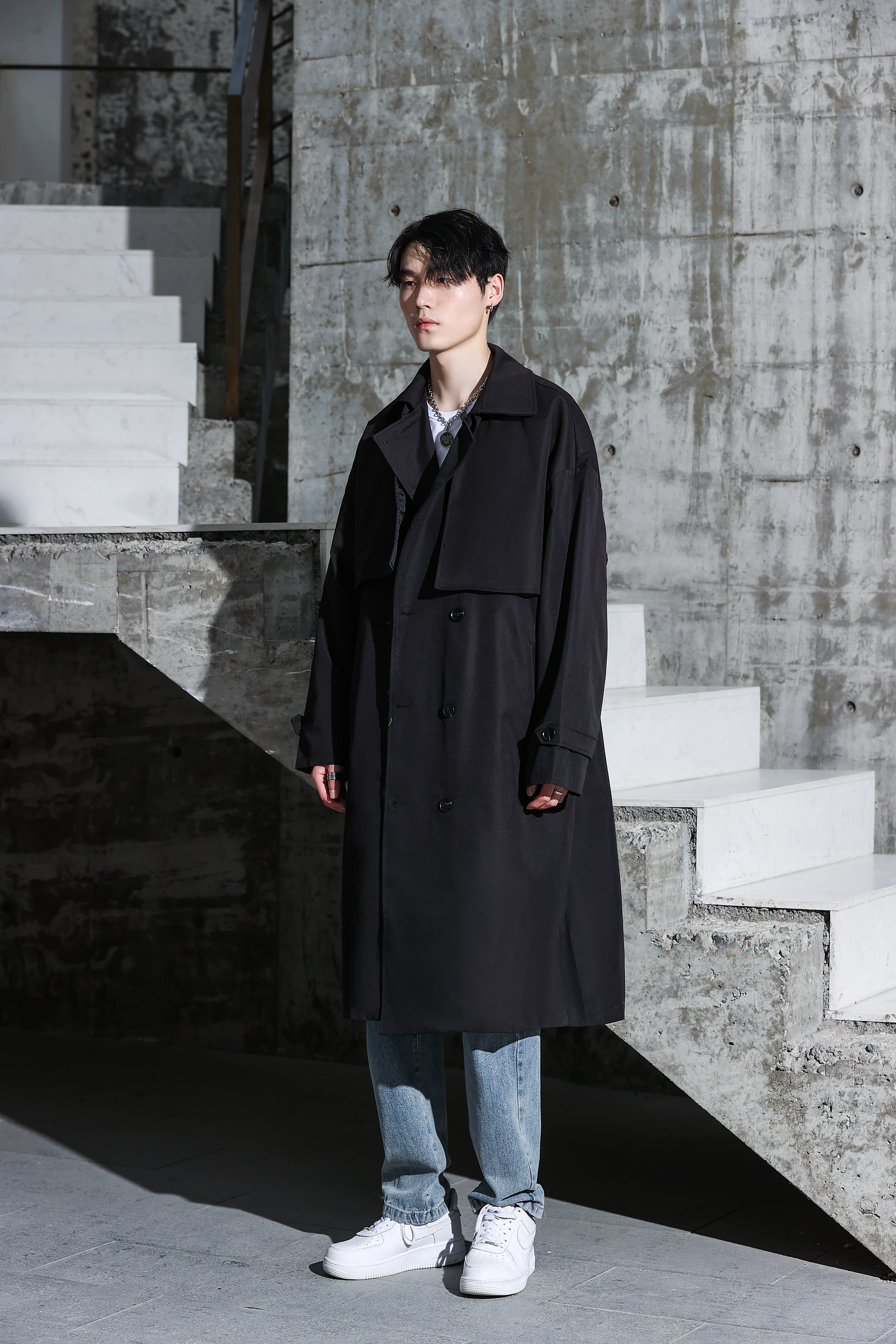 Oversized Long Trench Coat - Image 37