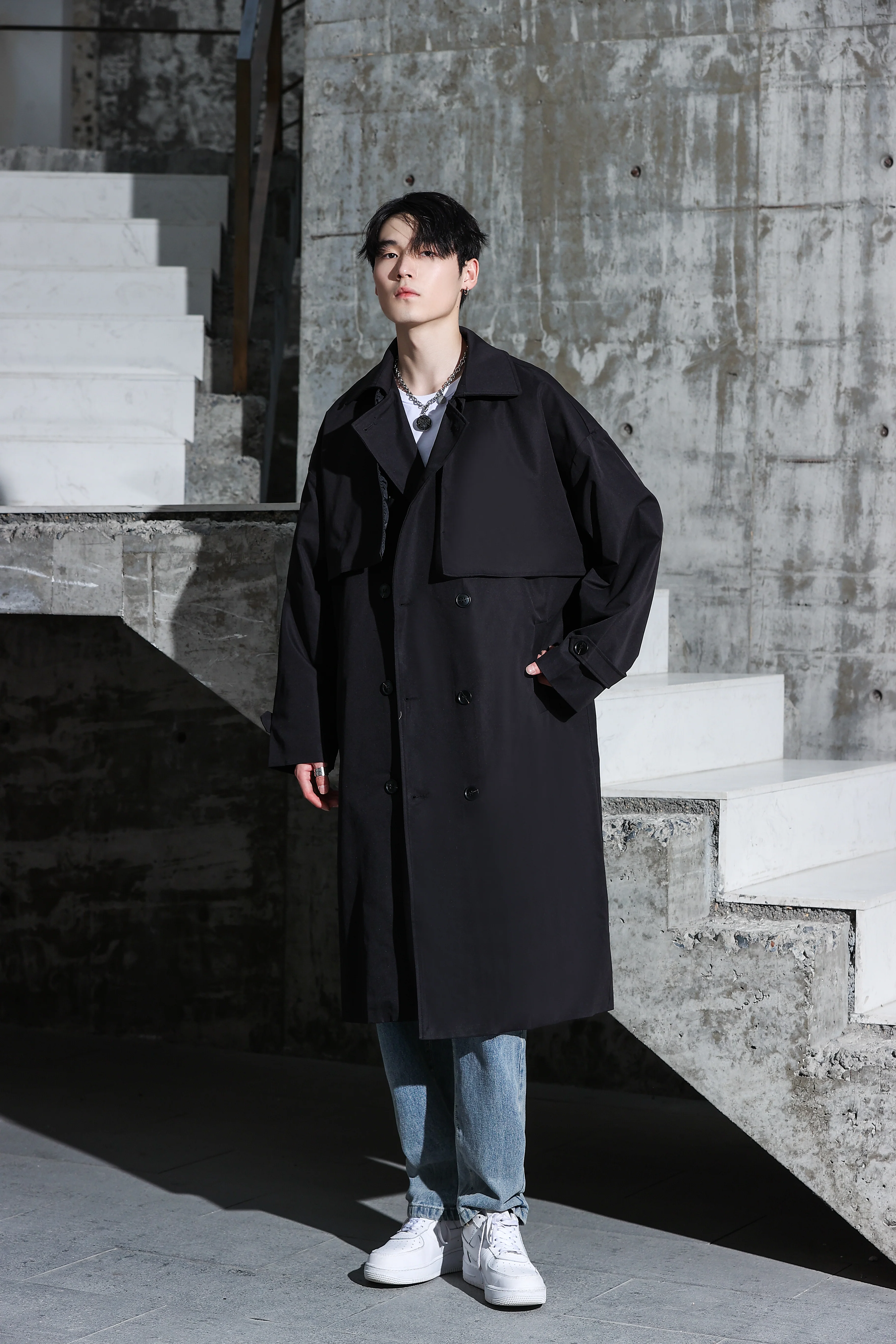 Oversized Long Trench Coat - Image 38