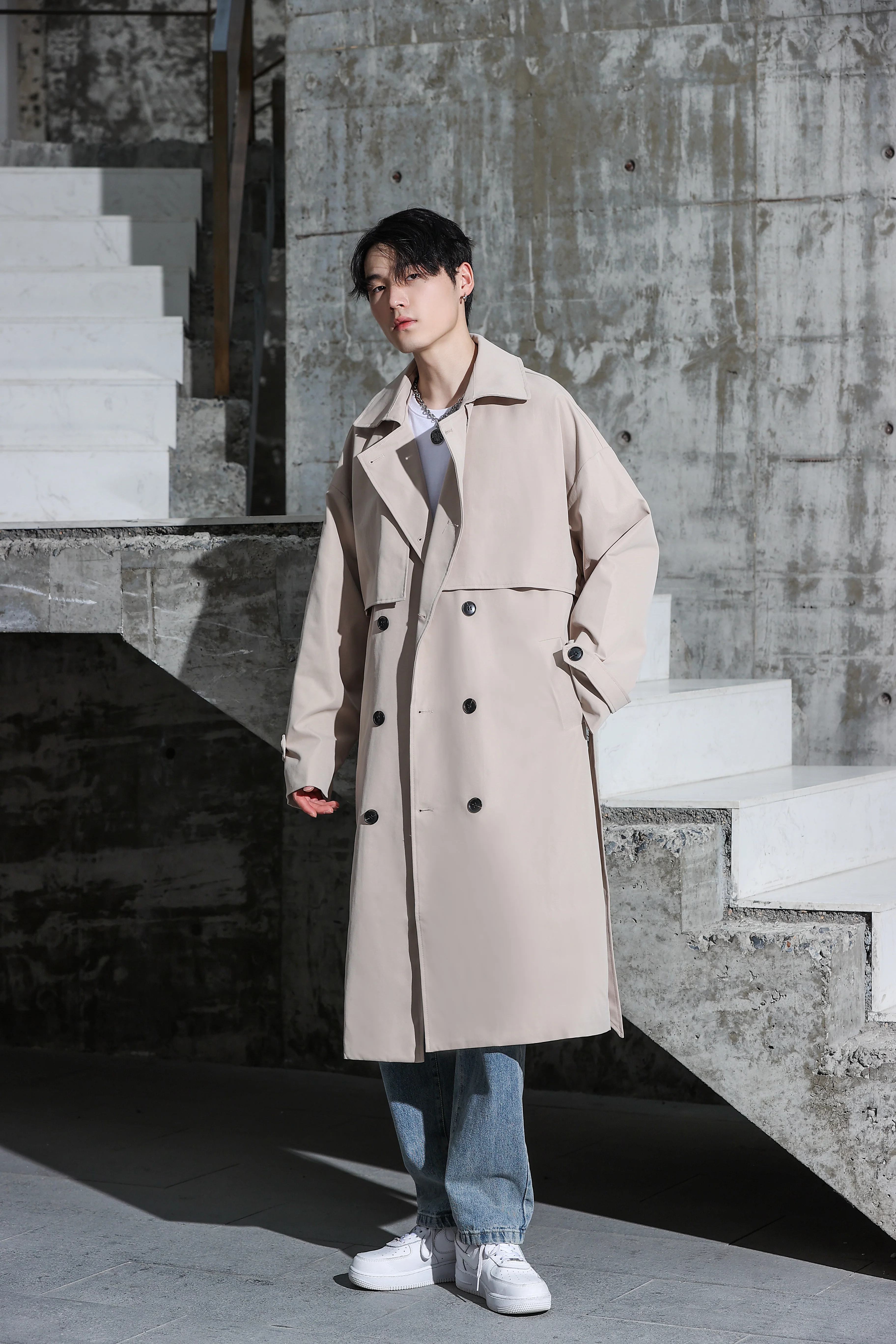 Oversized Long Trench Coat - Image 9
