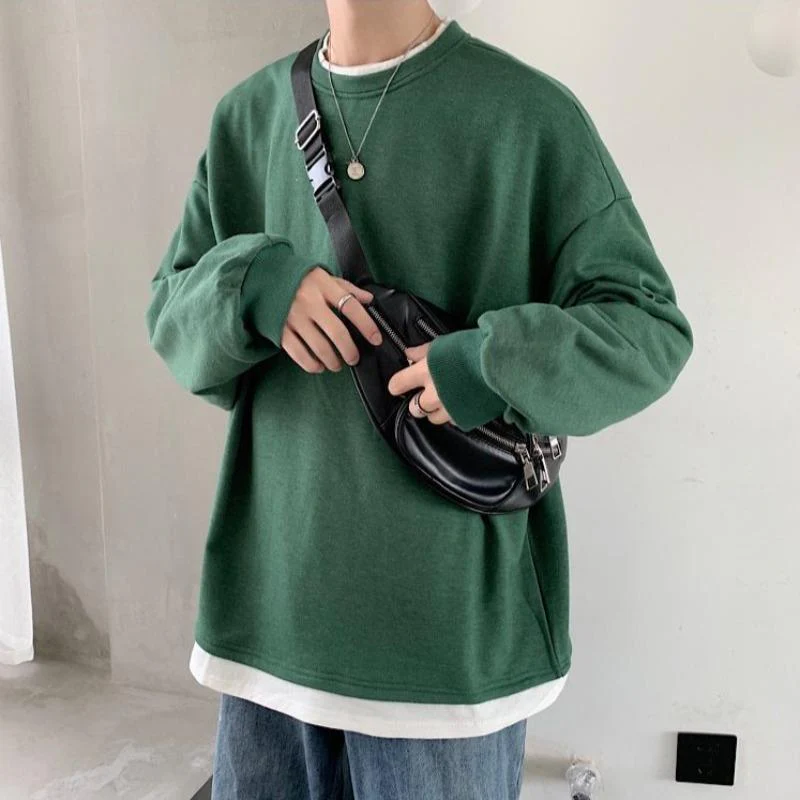 Oversized Mock Two-Piece Long-Sleeve Tee - Image 15