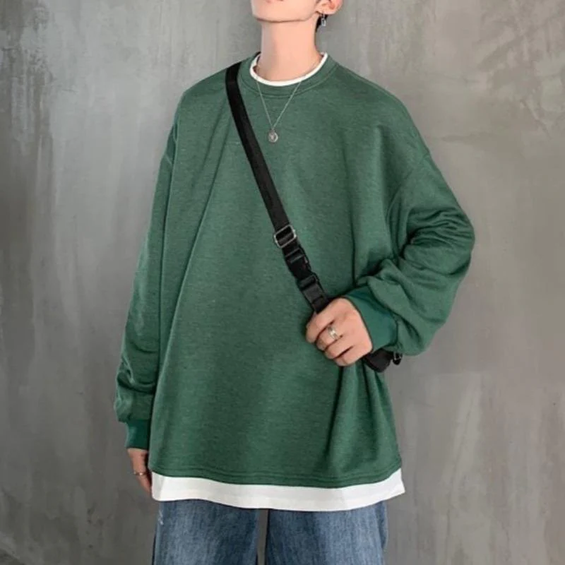 Oversized Mock Two-Piece Long-Sleeve Tee - Image 18
