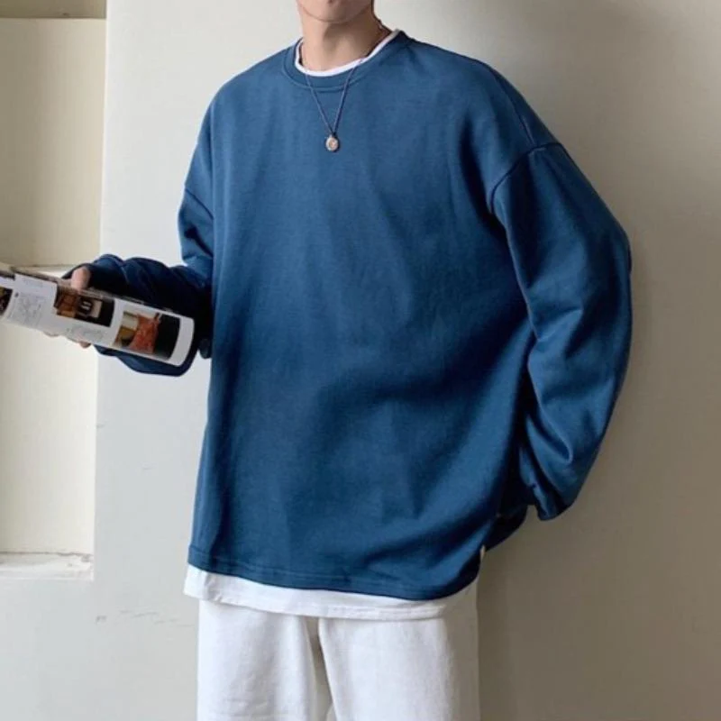 Oversized Mock Two-Piece Long-Sleeve Tee - Image 21