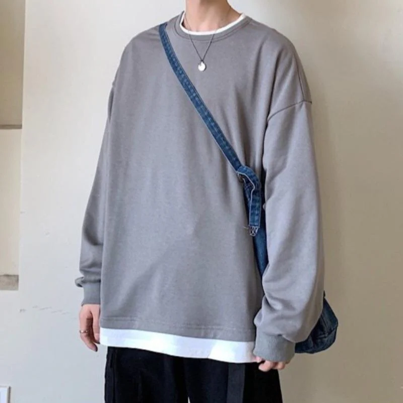 Oversized Mock Two-Piece Long-Sleeve Tee - Image 27