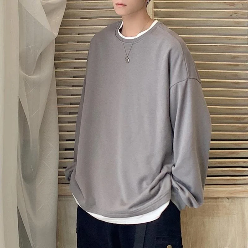 Oversized Mock Two-Piece Long-Sleeve Tee - Image 28