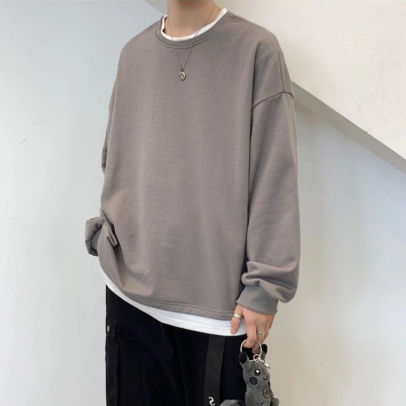 Oversized Mock Two-Piece Long-Sleeve Tee - Image 29