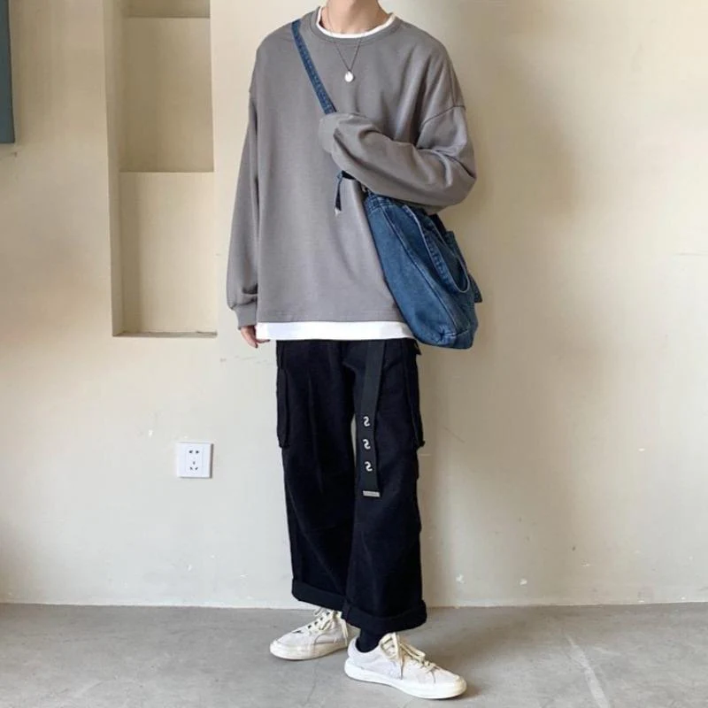 Oversized Mock Two-Piece Long-Sleeve Tee - Image 31