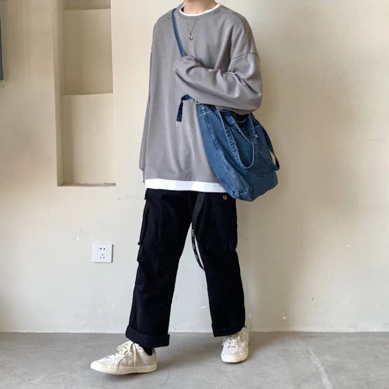 Oversized Mock Two-Piece Long-Sleeve Tee - Image 32