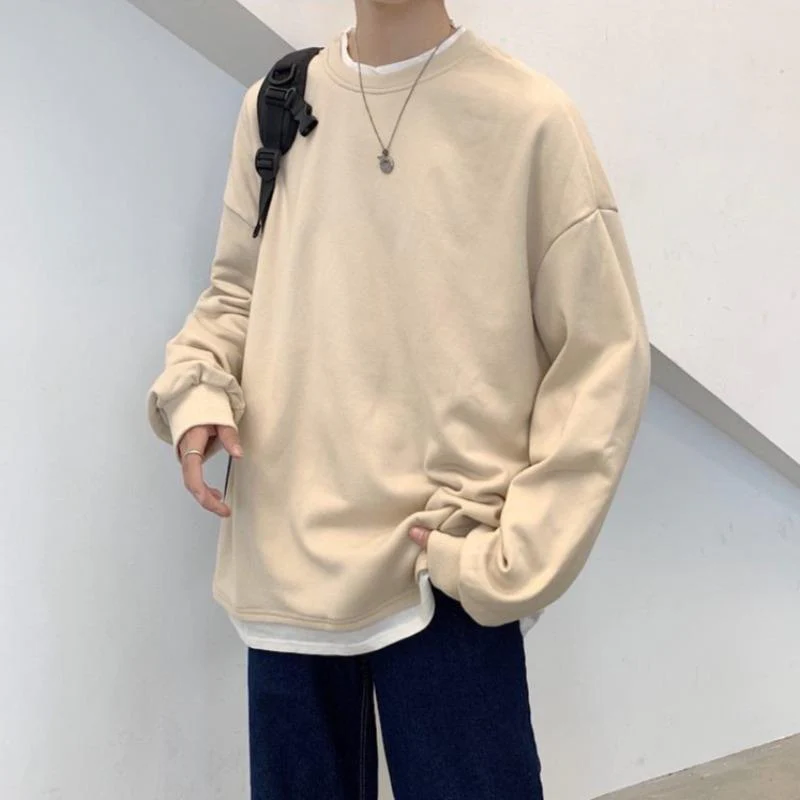 Oversized Mock Two-Piece Long-Sleeve Tee - Image 33