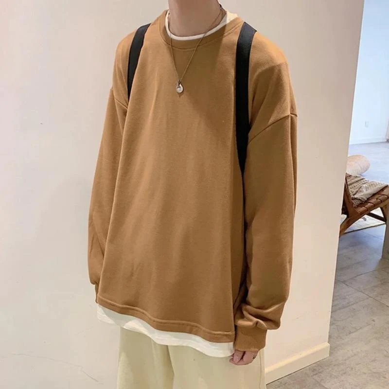 Oversized Mock Two-Piece Long-Sleeve Tee - Image 41