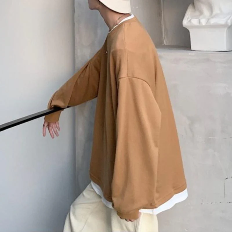 Oversized Mock Two-Piece Long-Sleeve Tee - Image 43