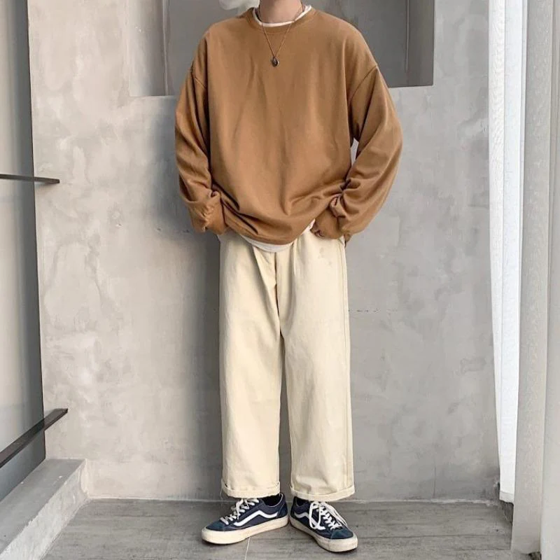 Oversized Mock Two-Piece Long-Sleeve Tee - Image 45