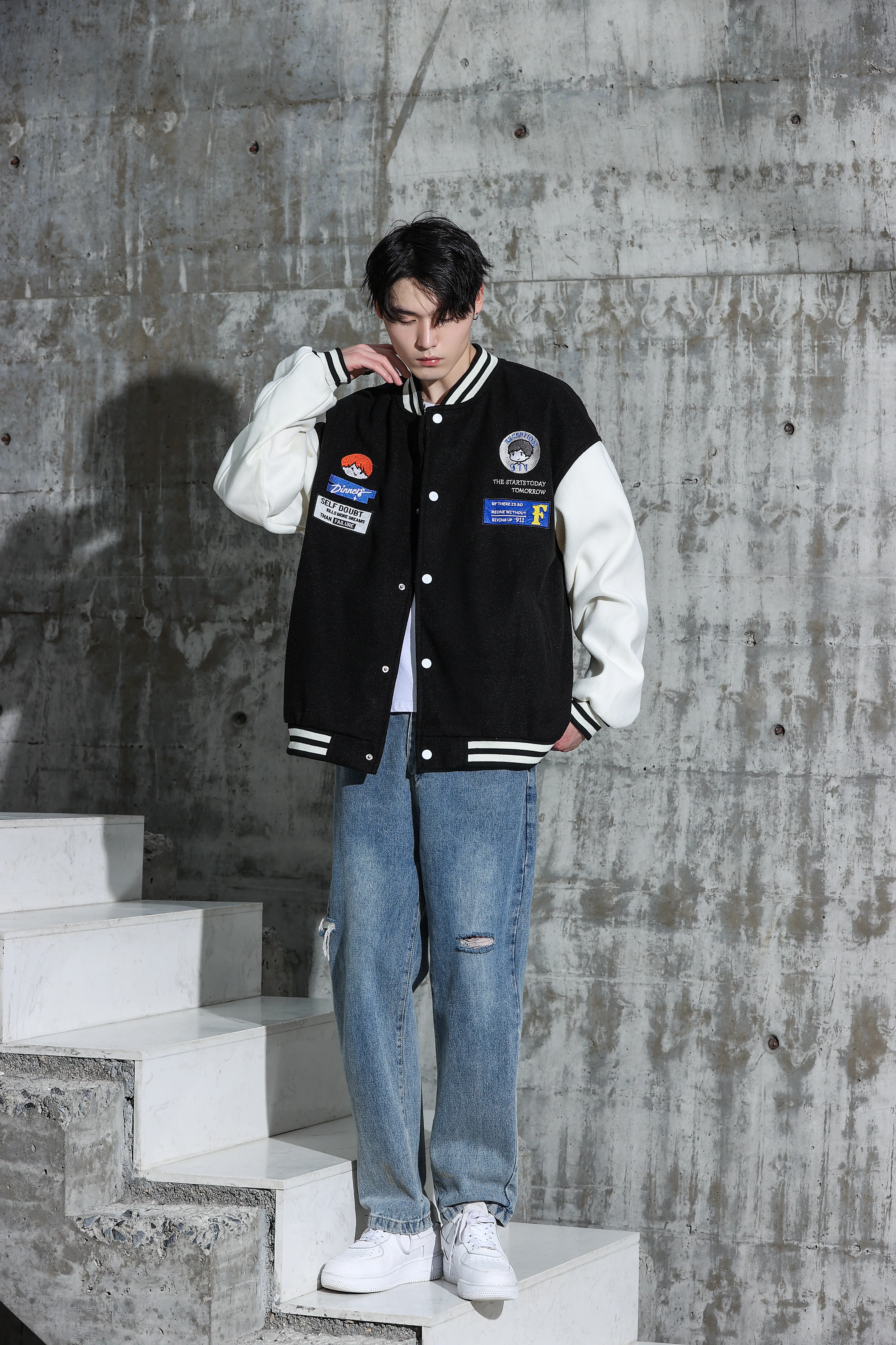 Oversized Vintage Graphic Baseball Jacket - Image 10