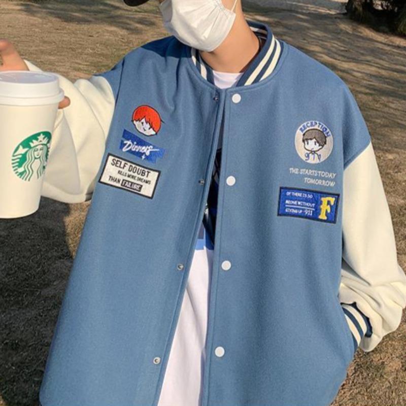 Oversized Vintage Graphic Baseball Jacket - Image 17