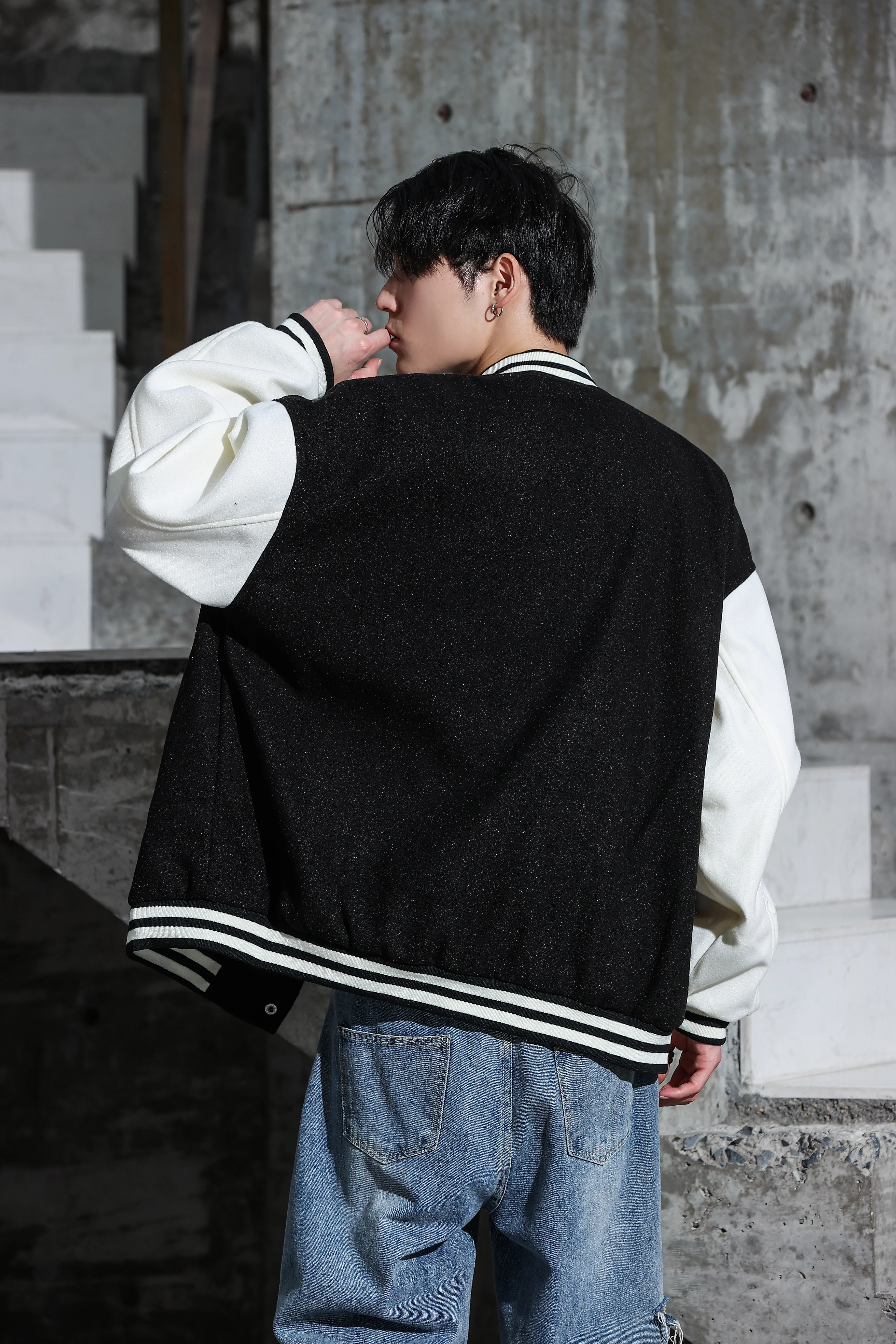 Oversized Vintage Graphic Baseball Jacket - Image 6
