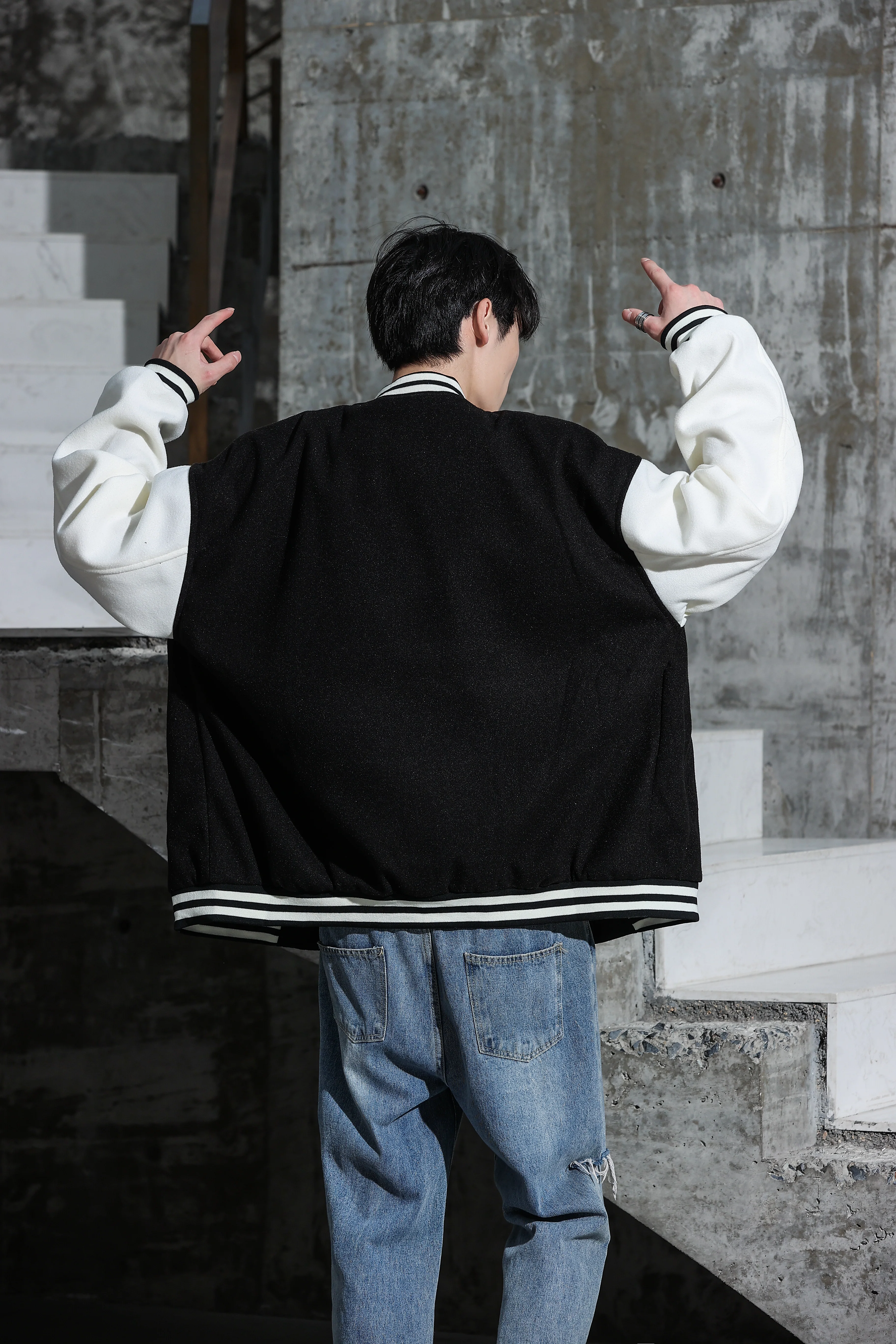 Oversized Vintage Graphic Baseball Jacket - Image 7