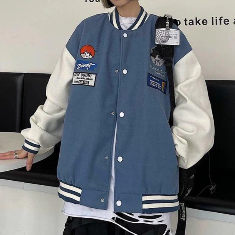 Oversized Vintage Graphic Baseball Jacket - Image 15