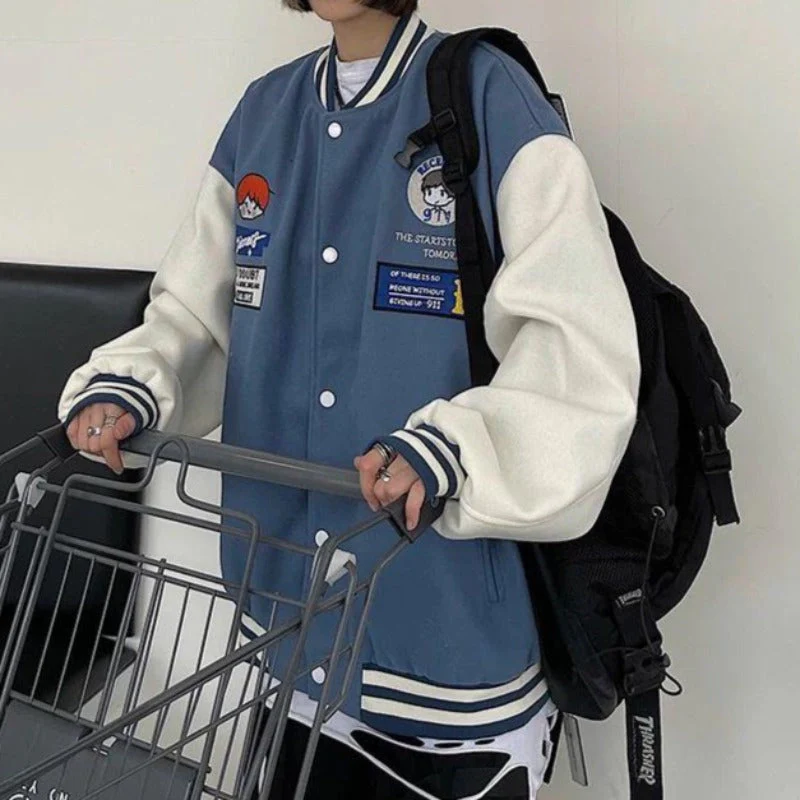 Oversized Vintage Graphic Baseball Jacket - Image 17