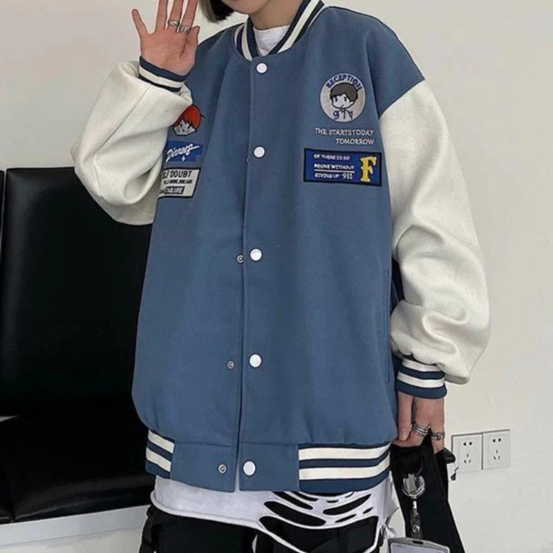 Oversized Vintage Graphic Baseball Jacket - Image 18