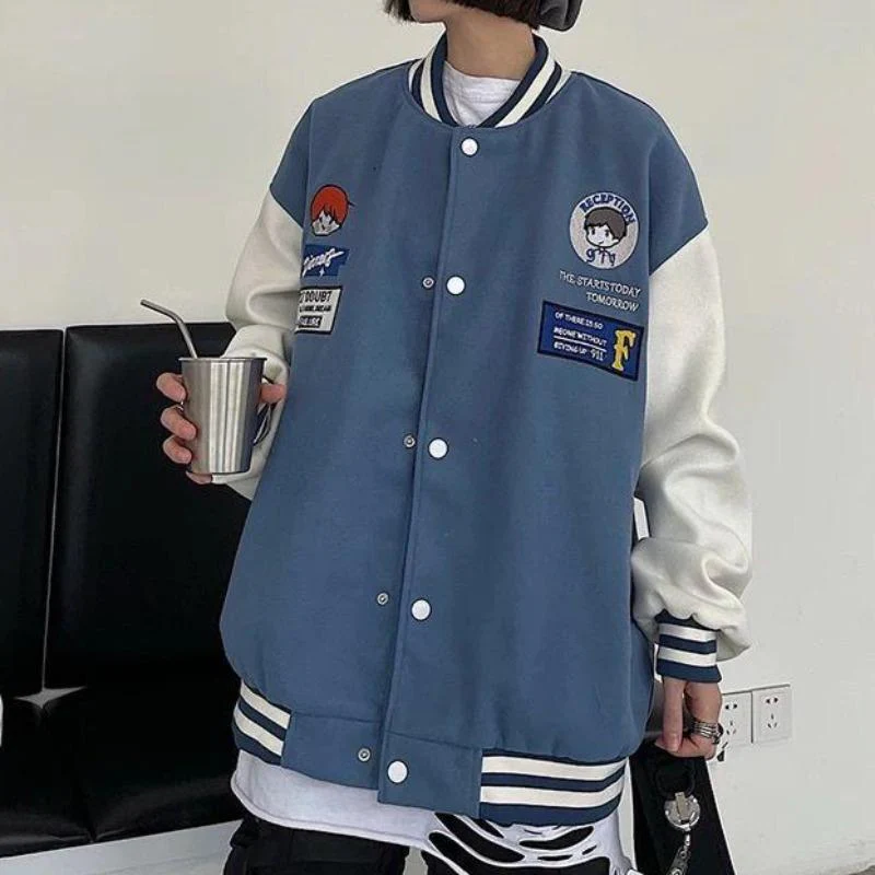 Oversized Vintage Graphic Baseball Jacket - Image 19