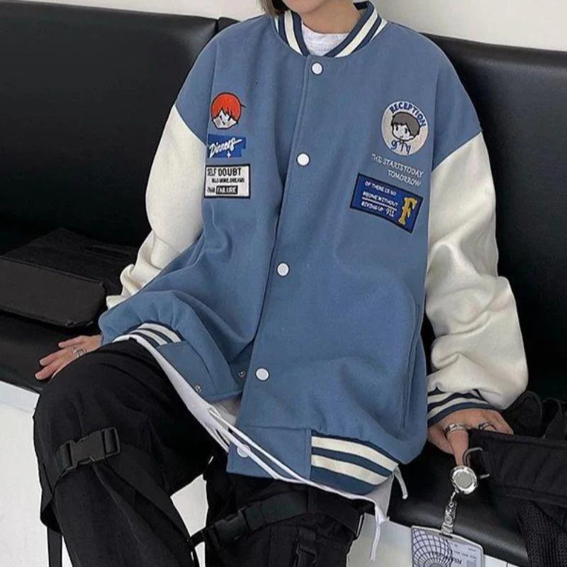 Oversized Vintage Graphic Baseball Jacket - Image 21