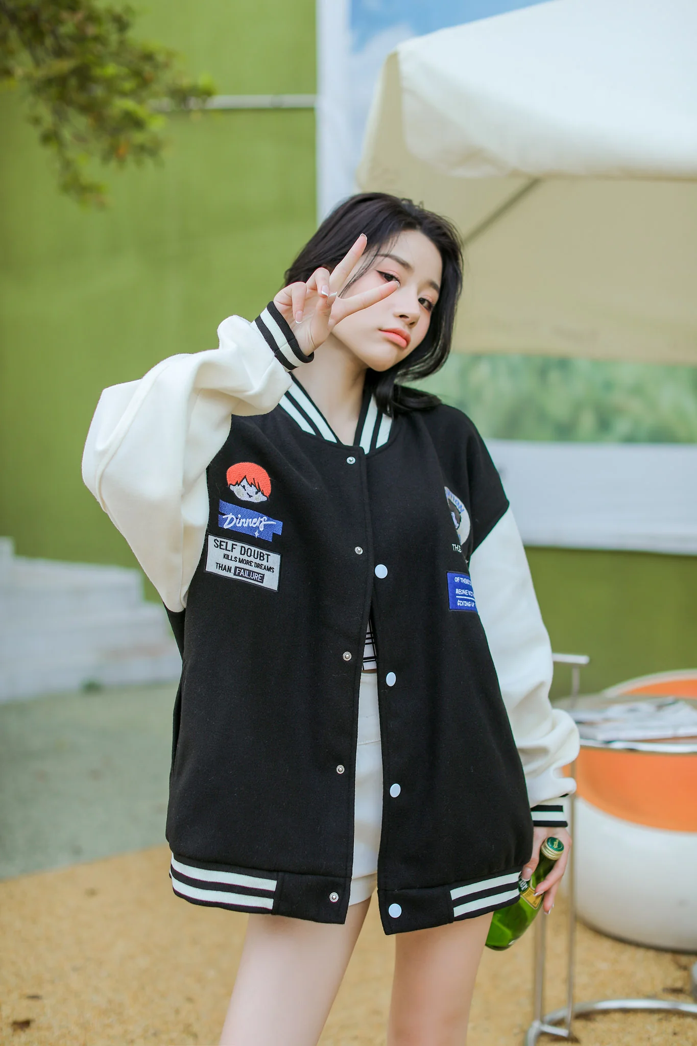 Oversized Vintage Graphic Baseball Jacket - Image 4