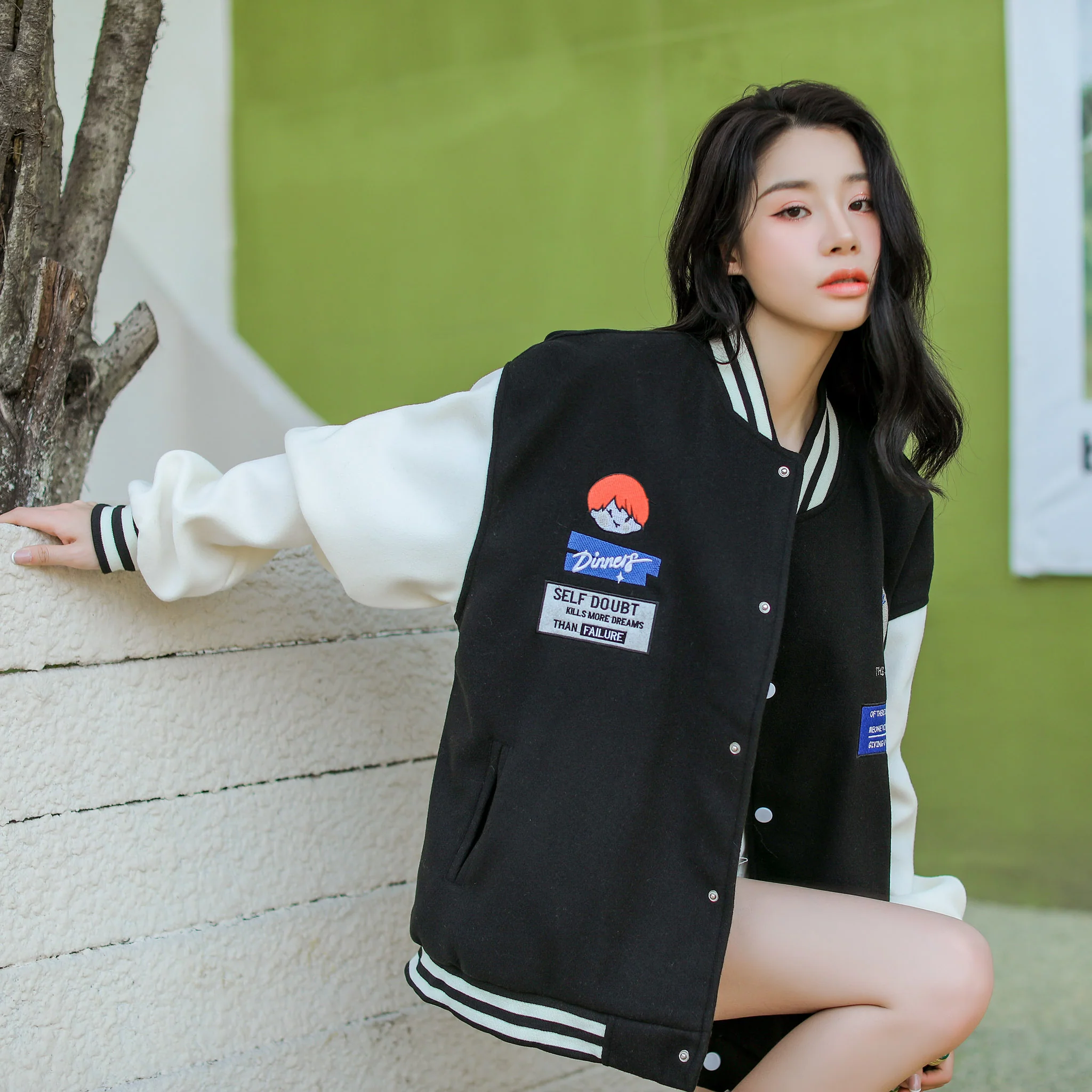 Oversized Vintage Graphic Baseball Jacket - Image 7