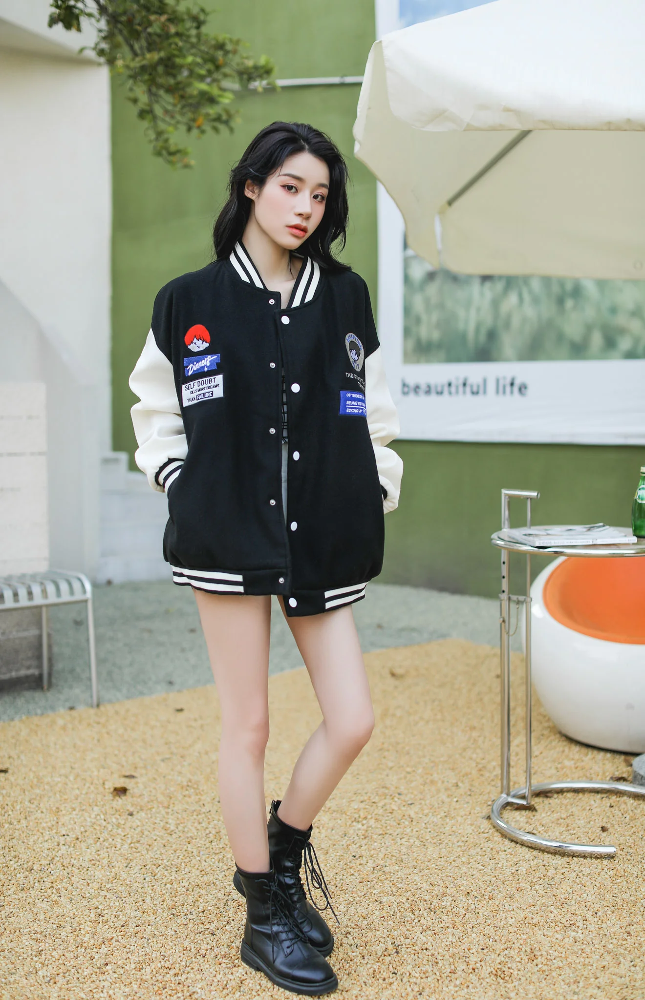 Oversized Vintage Graphic Baseball Jacket - Image 9