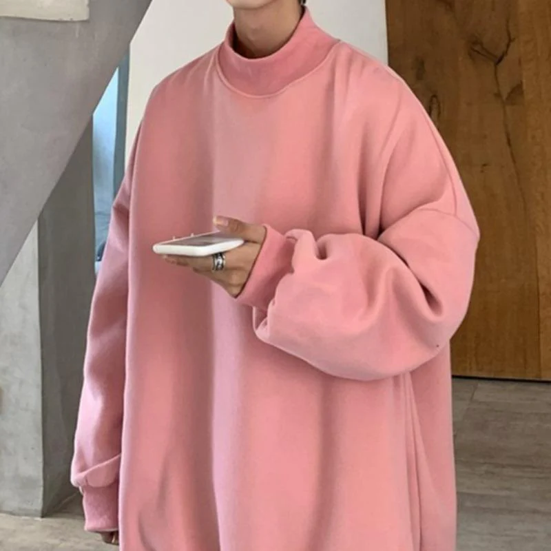 Semi-Turtleneck Oversized Sweatshirt - Image 16