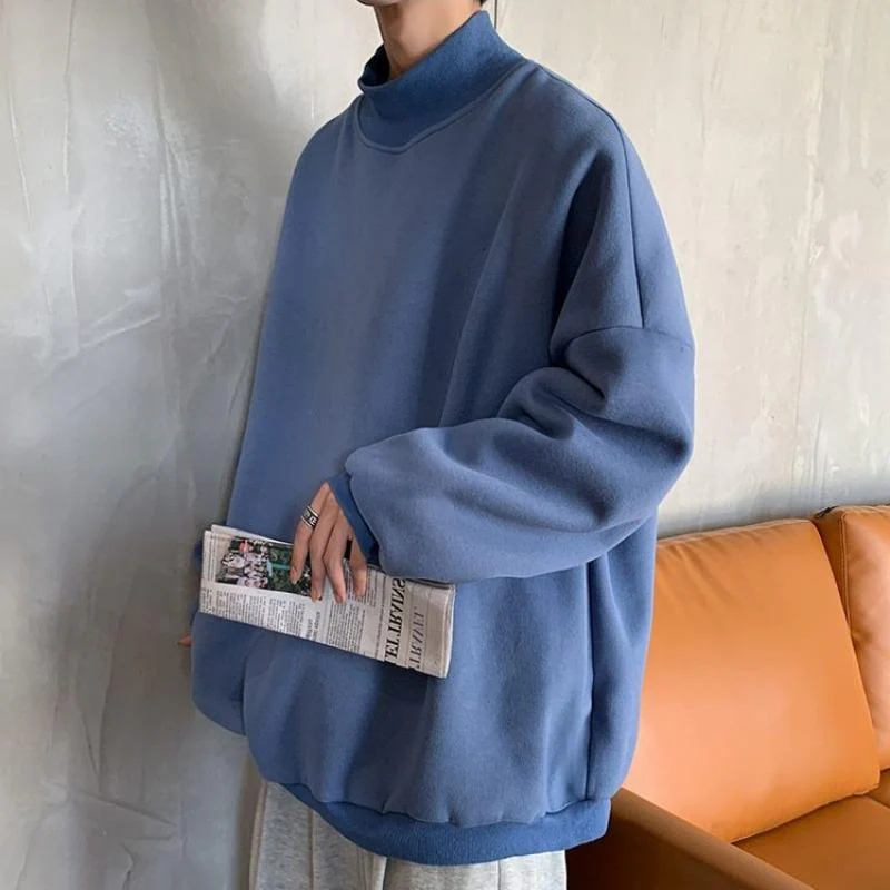 Semi-Turtleneck Oversized Sweatshirt - Image 20