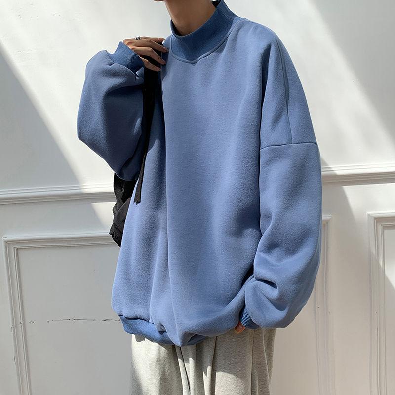 Semi-Turtleneck Oversized Sweatshirt - Image 21