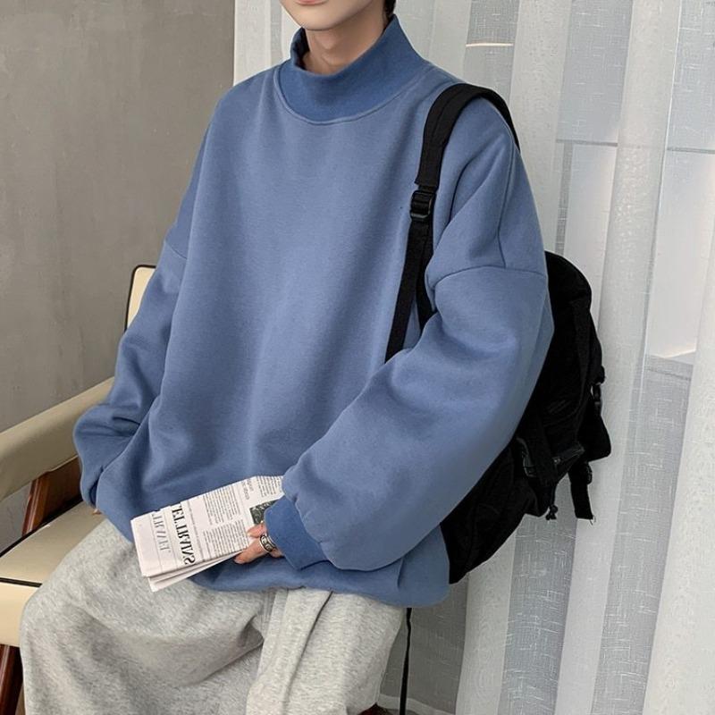 Semi-Turtleneck Oversized Sweatshirt - Image 22