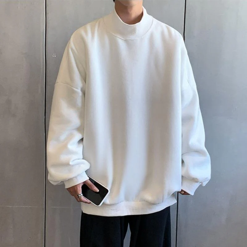 Semi-Turtleneck Oversized Sweatshirt - Image 23