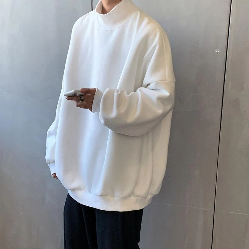 Semi-Turtleneck Oversized Sweatshirt - Image 24