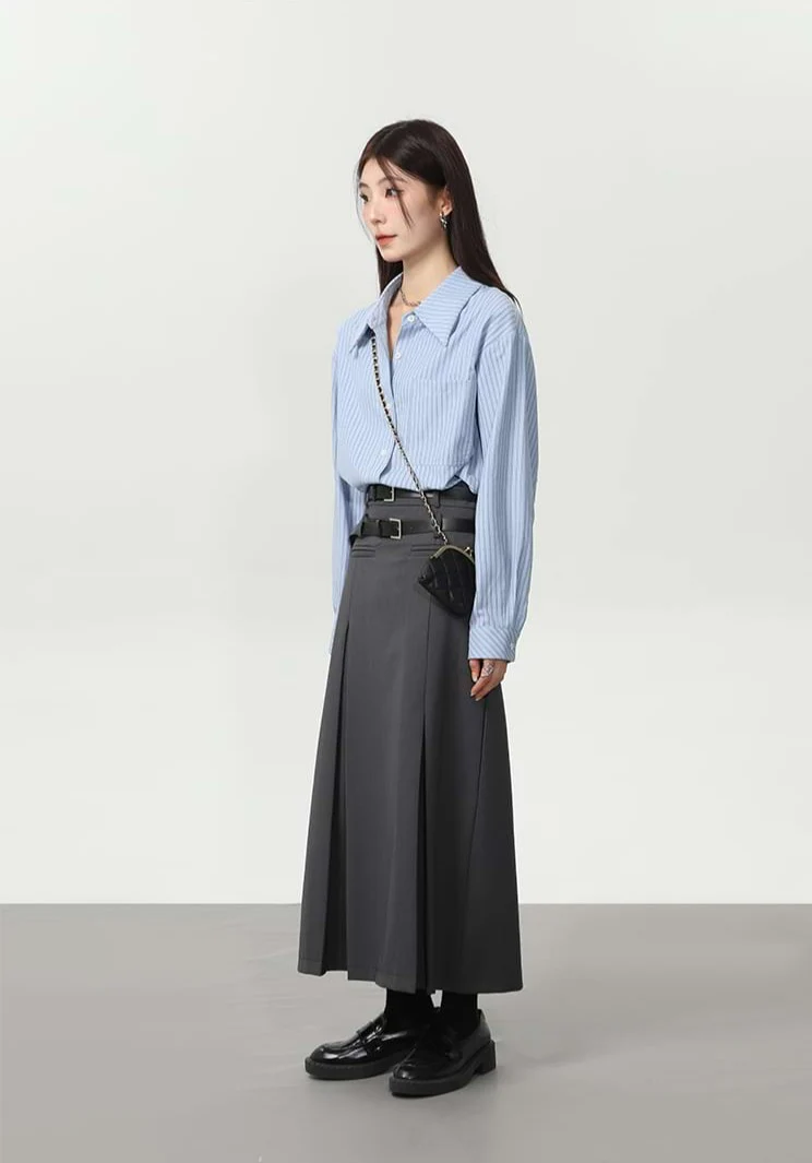 Slim Pinstripe Pocketed Button Shirt - Image 5